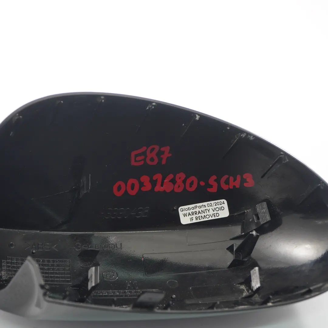 BMW E87 Destra Coperchio Involucro Specchio D'ala Nero Schwarz 2 - 668 - SKU 0032680-SCH3 - Numero di parte 0032680