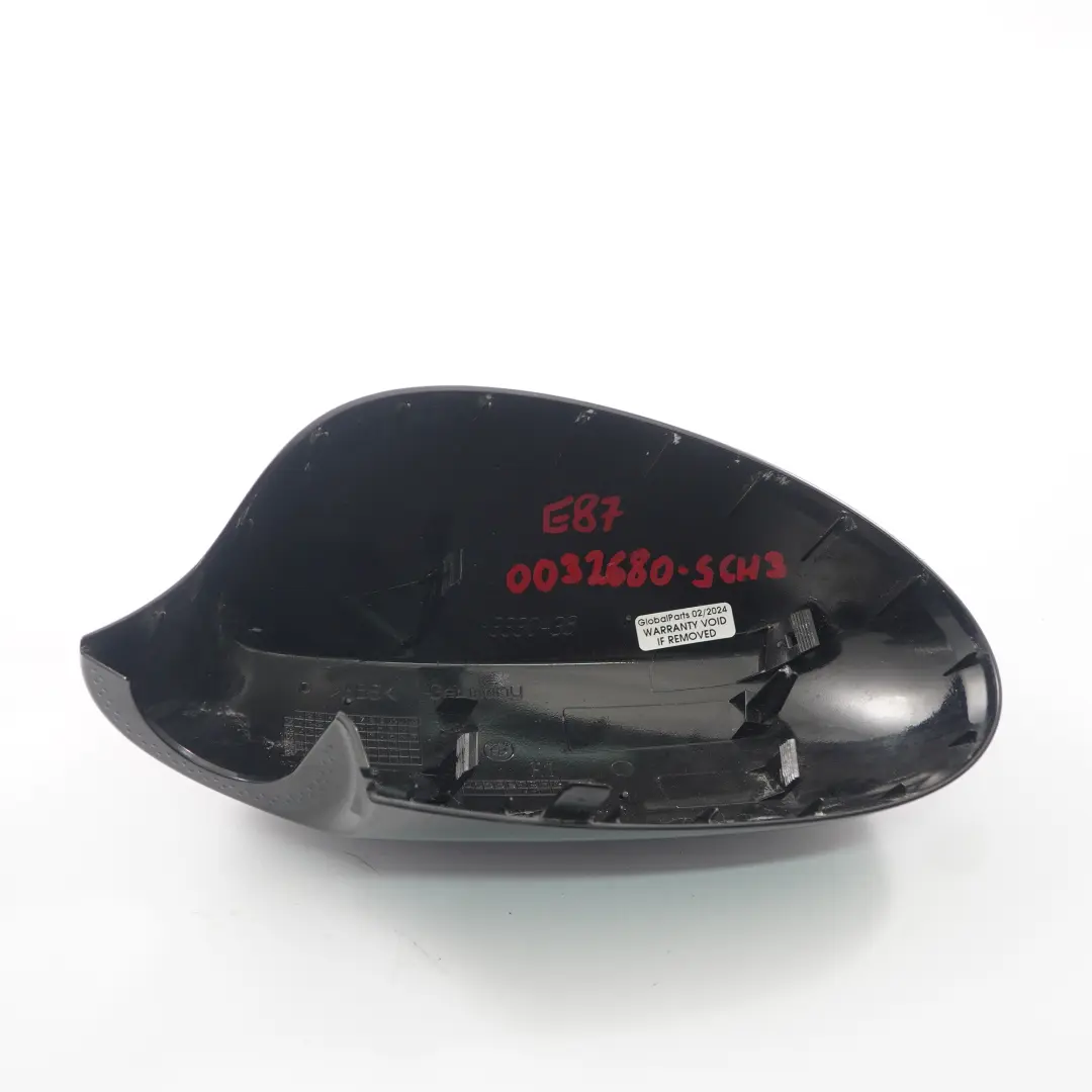 BMW E87 Destra Coperchio Involucro Specchio D'ala Nero Schwarz 2 - 668 - SKU 0032680-SCH3 - Numero di parte 0032680