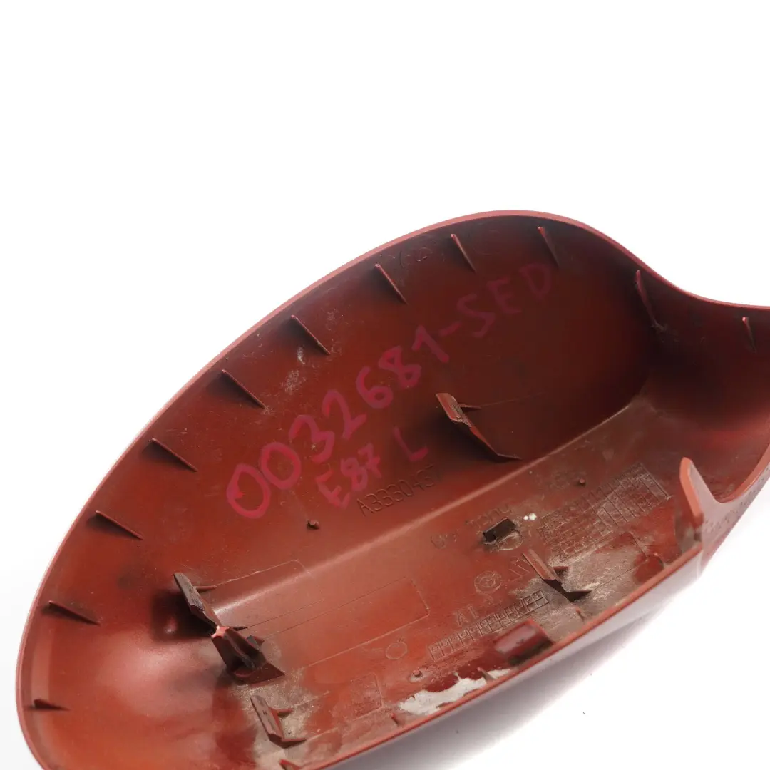 Wing Mirror Cover BMW E87 E81 Cap Casing Left N/S Sedonarot Metallic A79 Red to with Part number 0032681 Wing Mirror Cover BMW E87 E81 Cap Casing Left N/S Sedonarot Metallic A79 Red - SKU 0032681-SED - Part number 0032681
