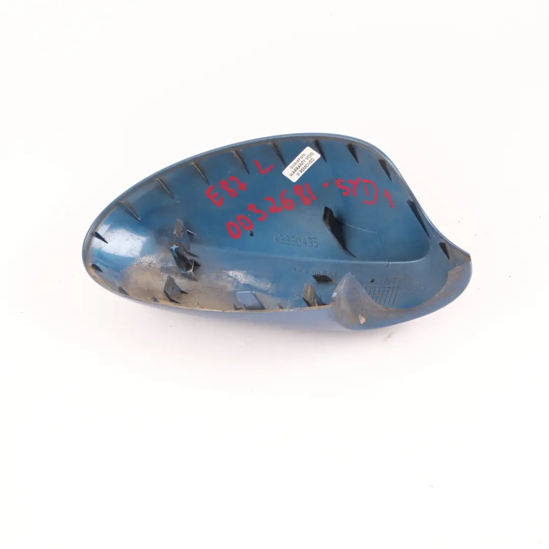 Wing Mirror Cover BMW E81 E87 Cap Left N/S Sydneyblau Blue Metallic A19 to with Part number 0032681 Wing Mirror Cover BMW E81 E87 Cap Left N/S Sydneyblau Blue Metallic A19 - SKU 0032681-SYD2 - Part number 0032681
