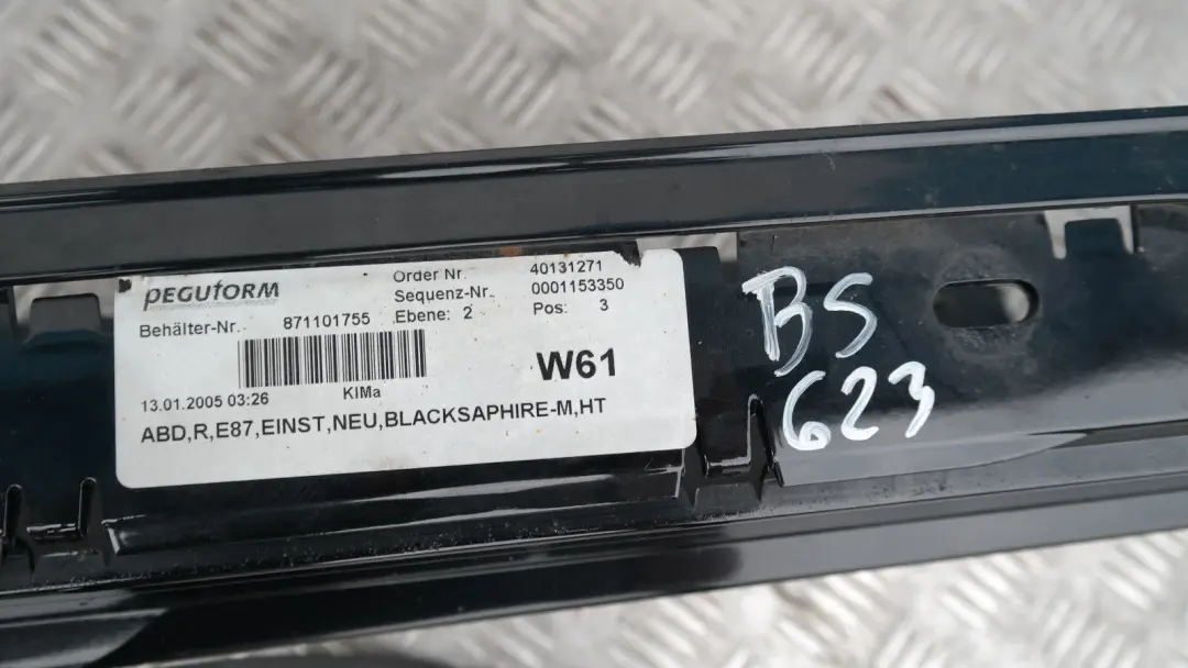 BMW er E87 Listello portiera Apertura Gonna dx Black Zaffiro Metallizzato 475 - SKU 0032948-BS5 - Numero di parte 51770032948