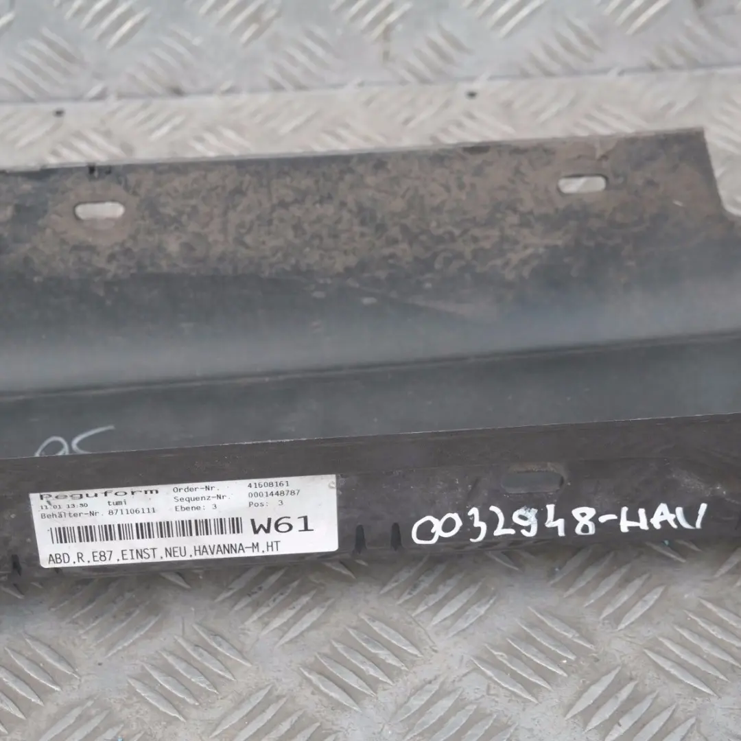 BMW E87 Sill Strip Side Skirt Derecho Marrón Havanna Metalizado - A17 - SKU 0032948-HAV - Número de pieza 32948