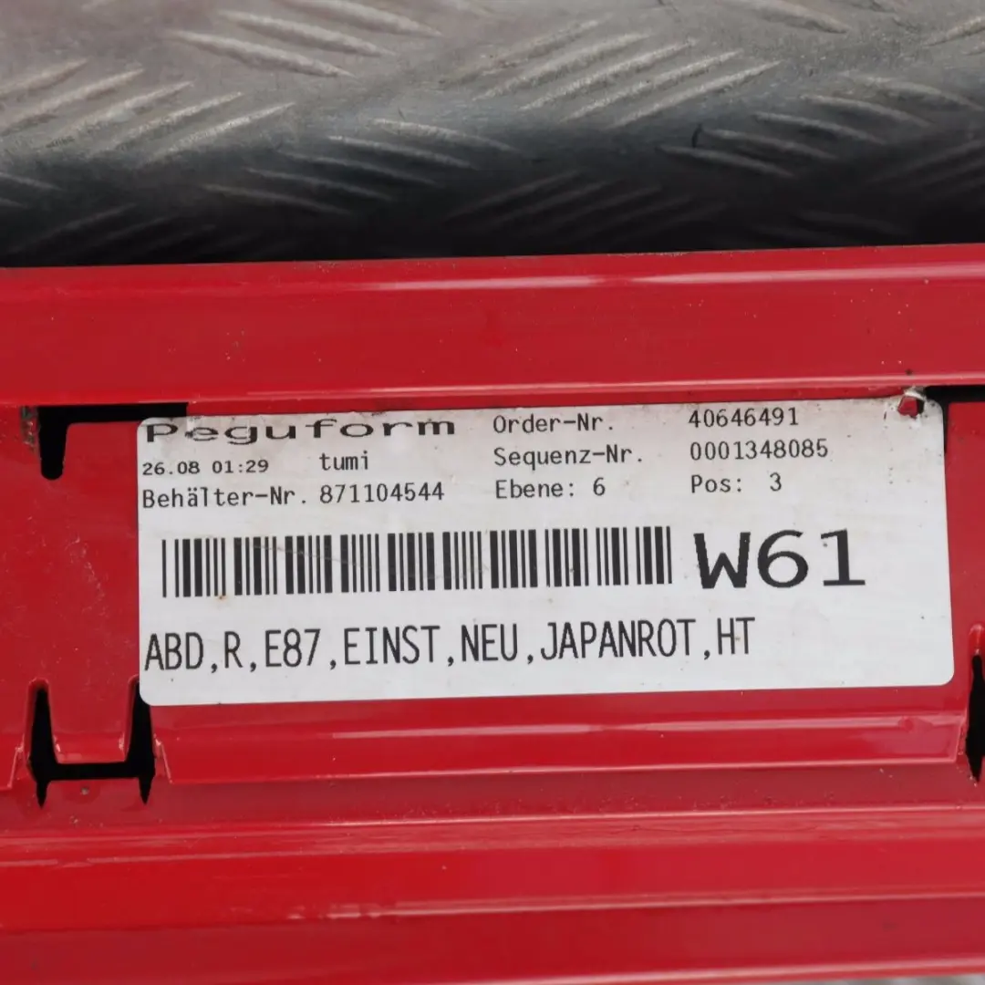 BMW E87 Listello Portiera Apertura Gonna Destra Rosso Giappone Rossa - SKU 0032948-JR1 - Numero di parte 51770032948