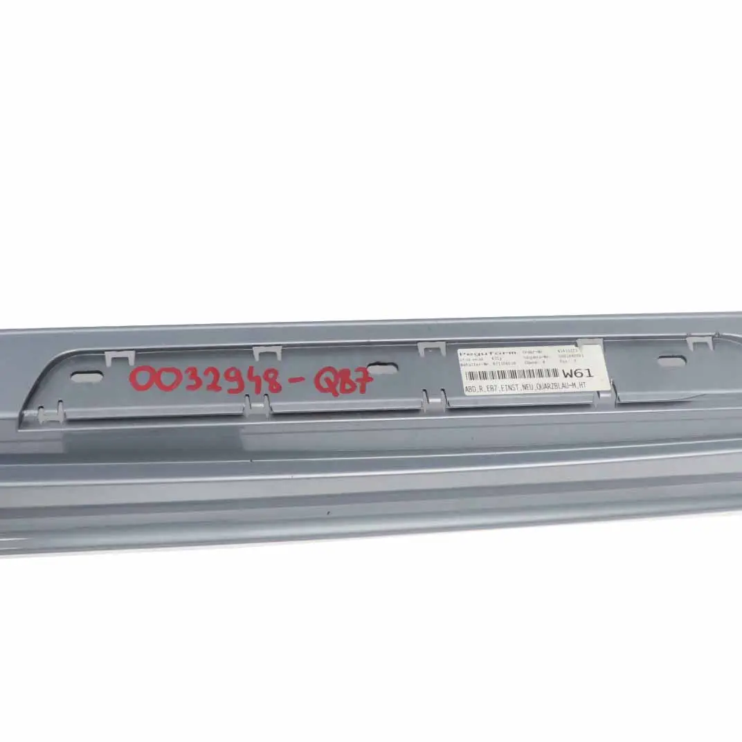 BMW E87 Sill Strip Side Skirt Right O/S Quarzblau Blue Metallic - A18 - SKU 0032948-QB7 - Part number 51770032948