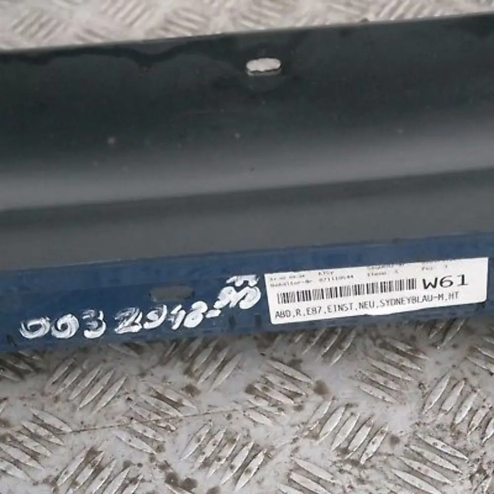 Sill Strip Side Skirt Right O/S Sydneyblau Sydney Blau Blue to BMW 1 SERIES 14 E87 with Part number 32948 BMW 1 SERIES 14 E87 Sill Strip Side Skirt Right O/S Sydneyblau Sydney Blau Blue - SKU 0032948-SYD14 - Part number 32948