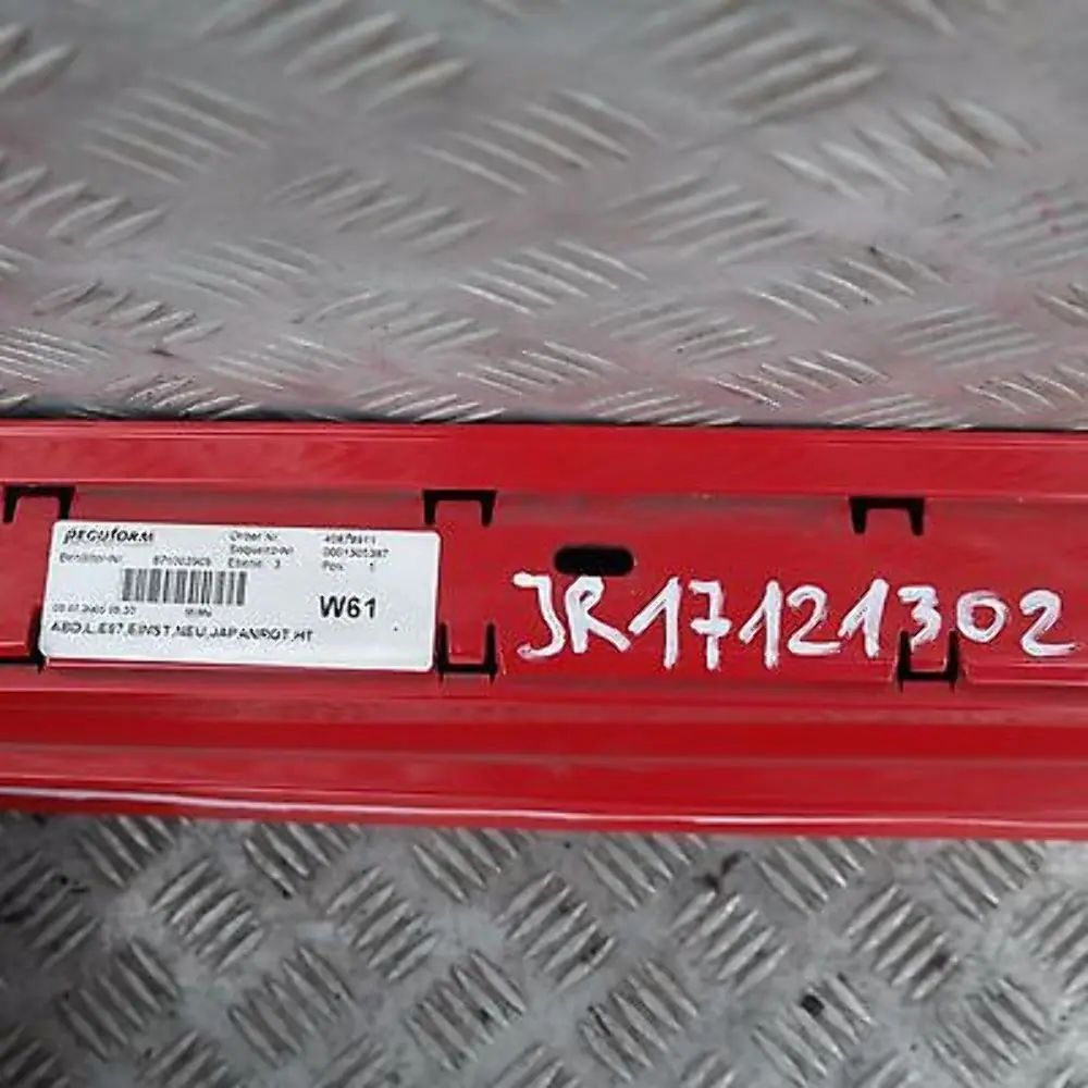Sill Strip Side Skirt Left N/S Japanrot - 438 to BMW E87 with Part number 51770032949 BMW E87 Sill Strip Side Skirt Left N/S Japanrot - 438 - SKU 0032949-JR - Part number 51770032949