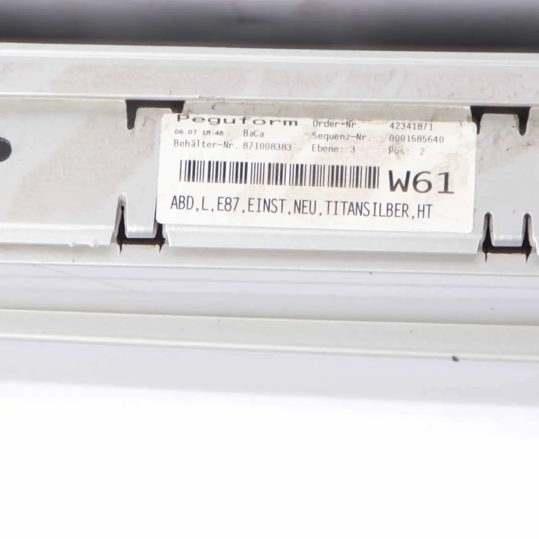 BMW E87 Side Skirt Sill Strip Left N/S Titansilber Titan Silver Metallic - 354 - SKU 0032949-TS8 - Part number 51770032949-TS