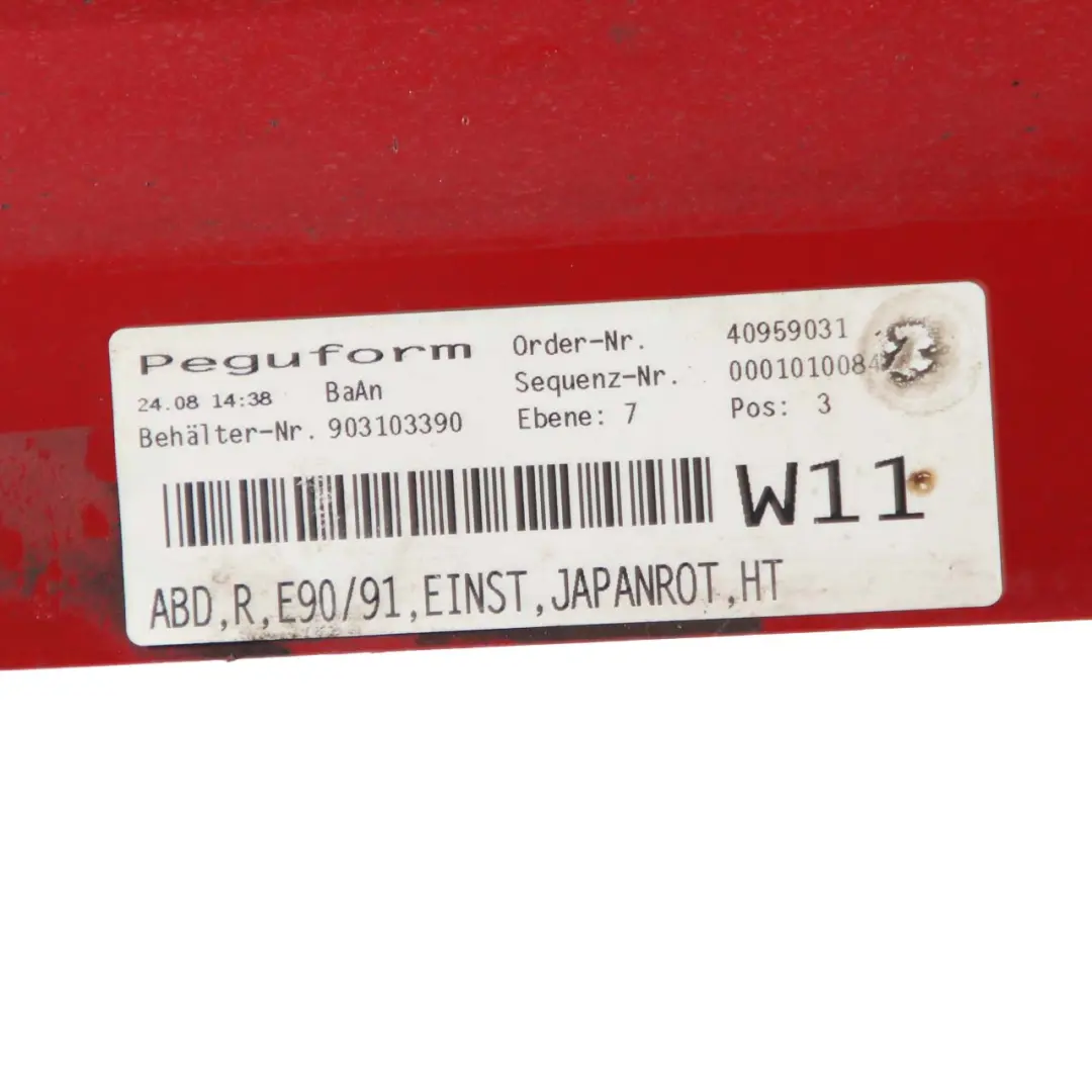  Side Skirt Sill BMW E90 E91 Trim Strip Right O/S Japanrot Japan Red - 438 - SKU 0032950-JR2 - Part number 0032950