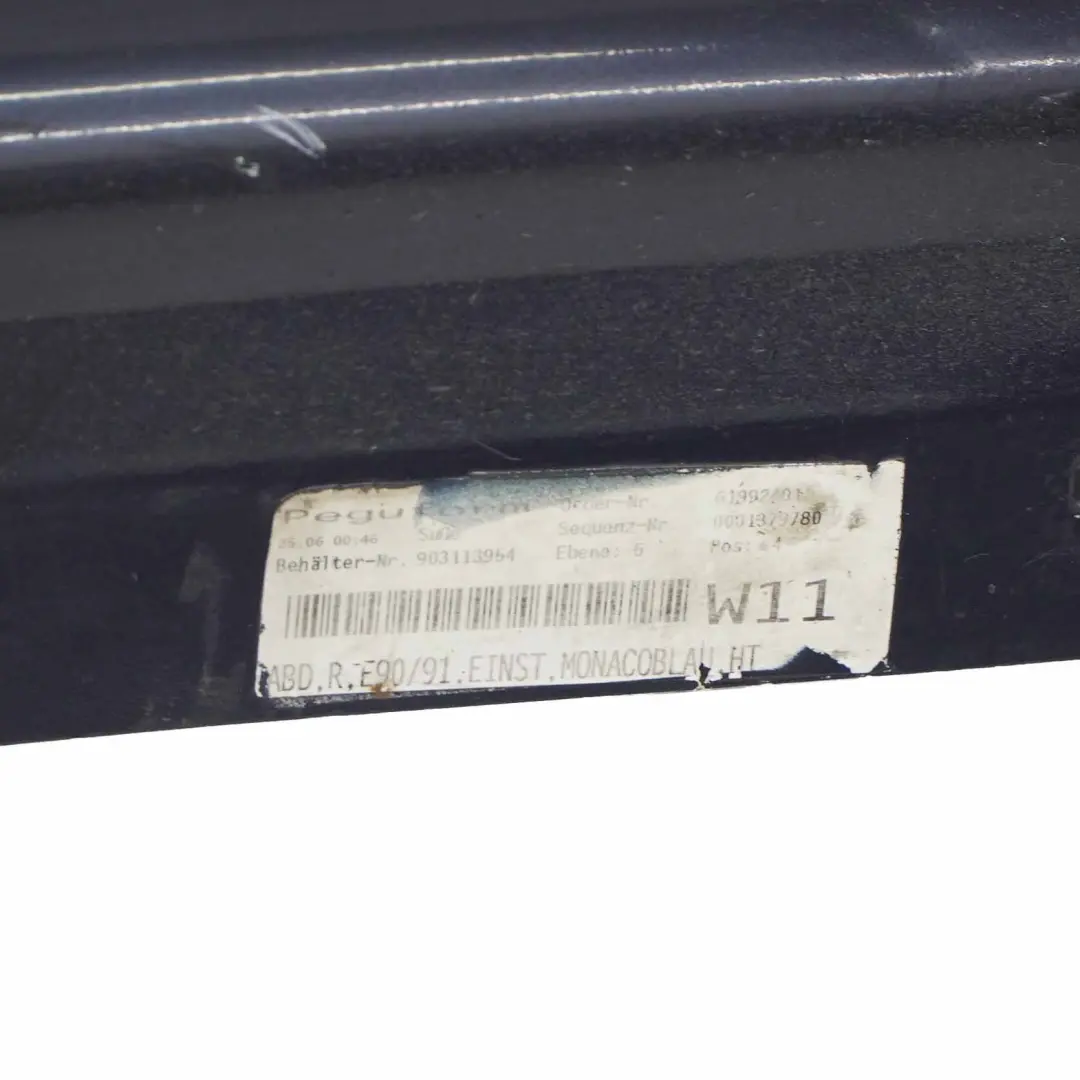 BMW E90 E91 Bas de caisse droit Monacoblau Monaco Blau Blue - A35 - SKU 0032950-MB - Numéro de pièce 0032950