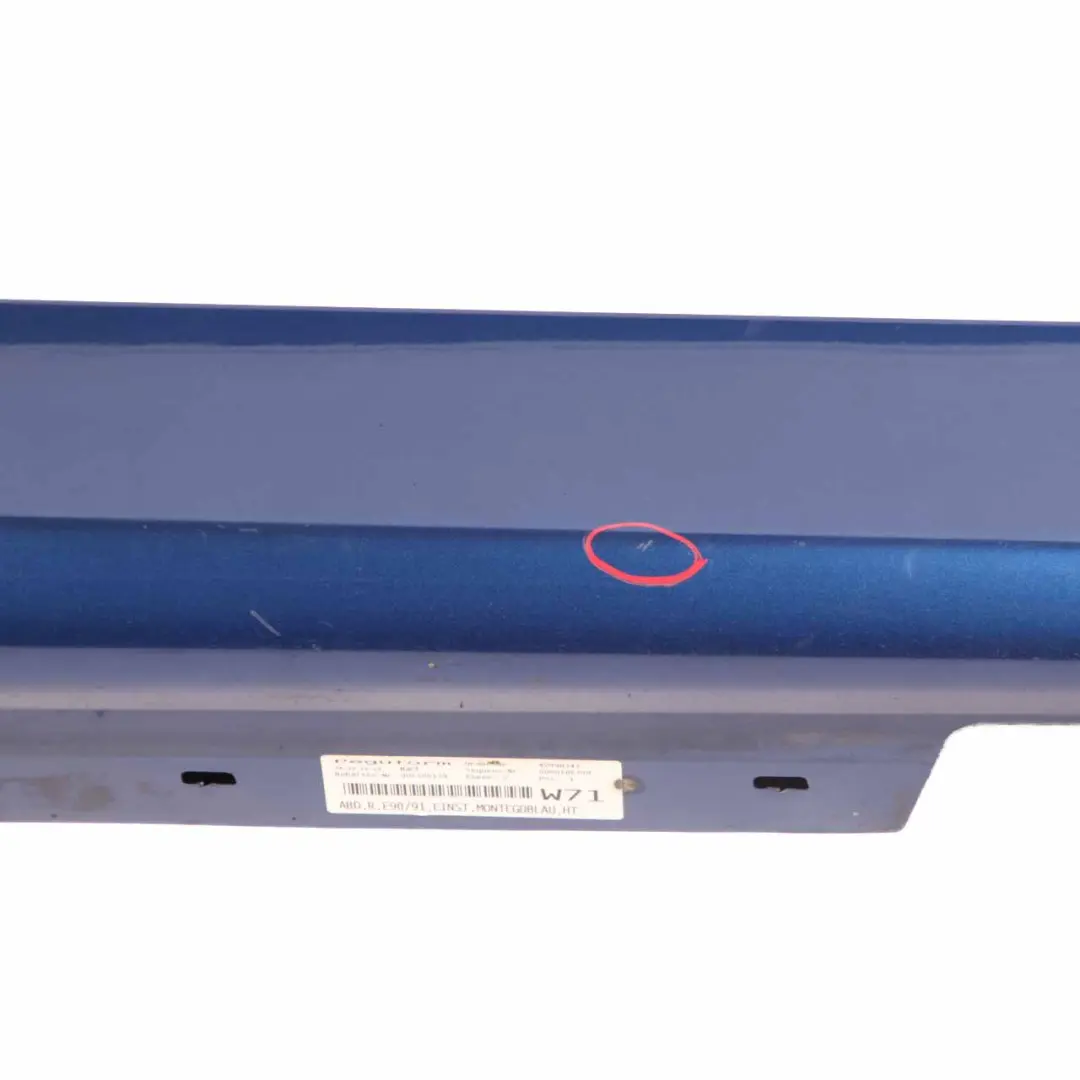 Side Skirt Sill Strip Right O/S Montegoblau Blau Blue Metallic - A51 to BMW E90 E91 with Part number 0032950 BMW E90 E91 Side Skirt Sill Strip Right O/S Montegoblau Blau Blue Metallic - A51 - SKU 0032950-MTB5 - Part number 0032950