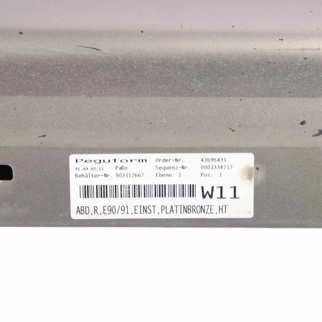 Side Skirt Sill Strip Right O/S Platinbronze Bronze Metallic - A53 to BMW E90 E91 with Part number 0032950 BMW E90 E91 Side Skirt Sill Strip Right O/S Platinbronze Bronze Metallic - A53 - SKU 0032950-PB - Part number 0032950