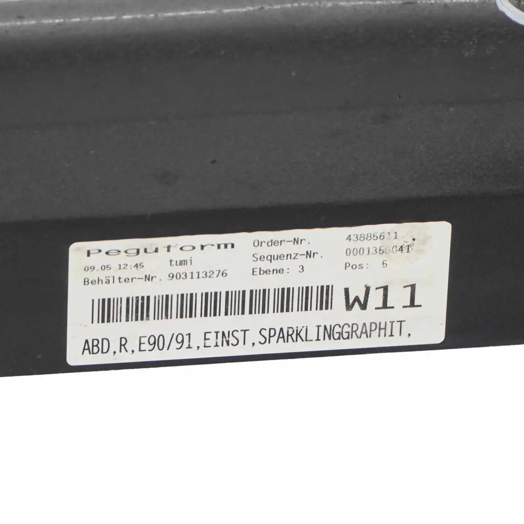 BMW E90 E91 Striscia davanzale Gonna laterale destra Sparkling Graphite - A22 - SKU 0032950-SG2 - Numero di parte 0032950