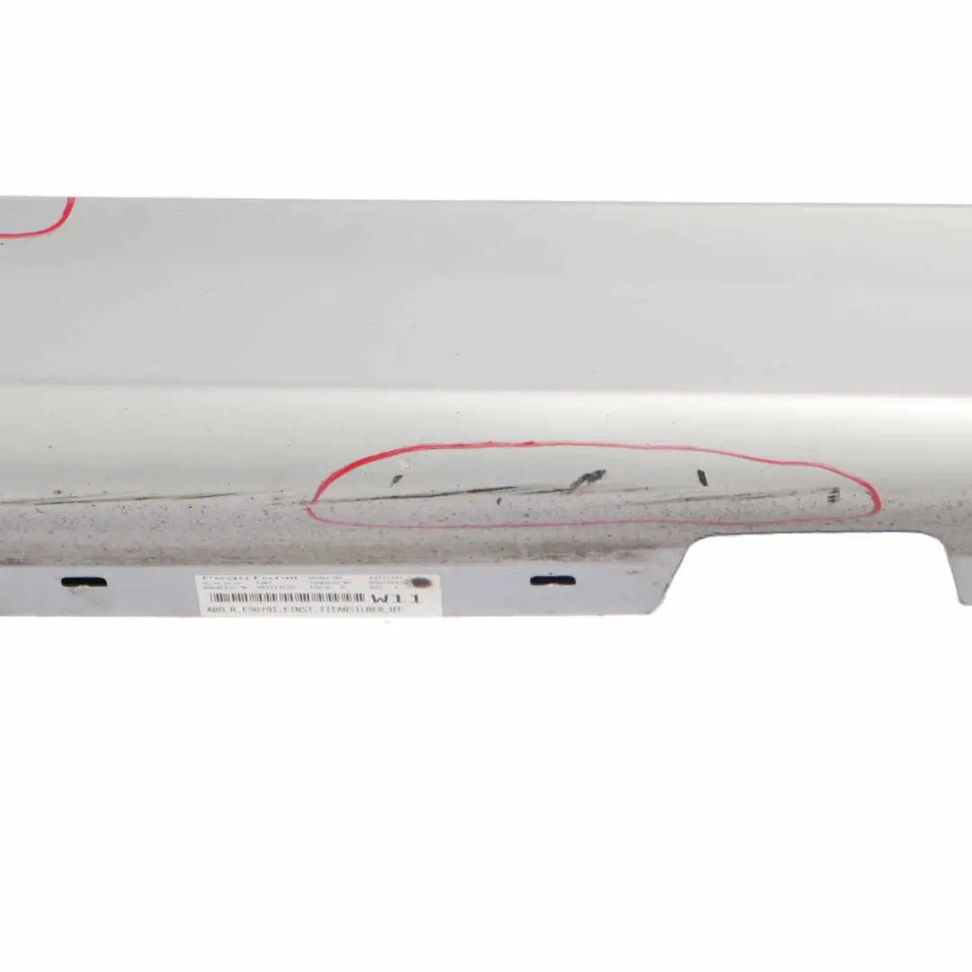 BMW E90 E91 Sill Strip Side Skirt Right O/S Titansilber Metallic Silver - 354 - SKU 0032950-TS1 - Part number 0032950