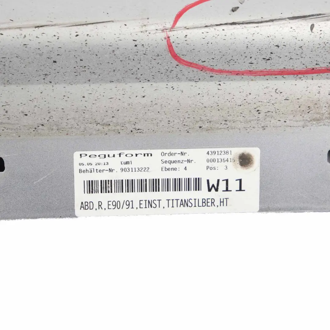 BMW E90 E91 Sill Strip Side Skirt Right O/S Titansilber Metallic Silver - 354 - SKU 0032950-TS1 - Part number 0032950