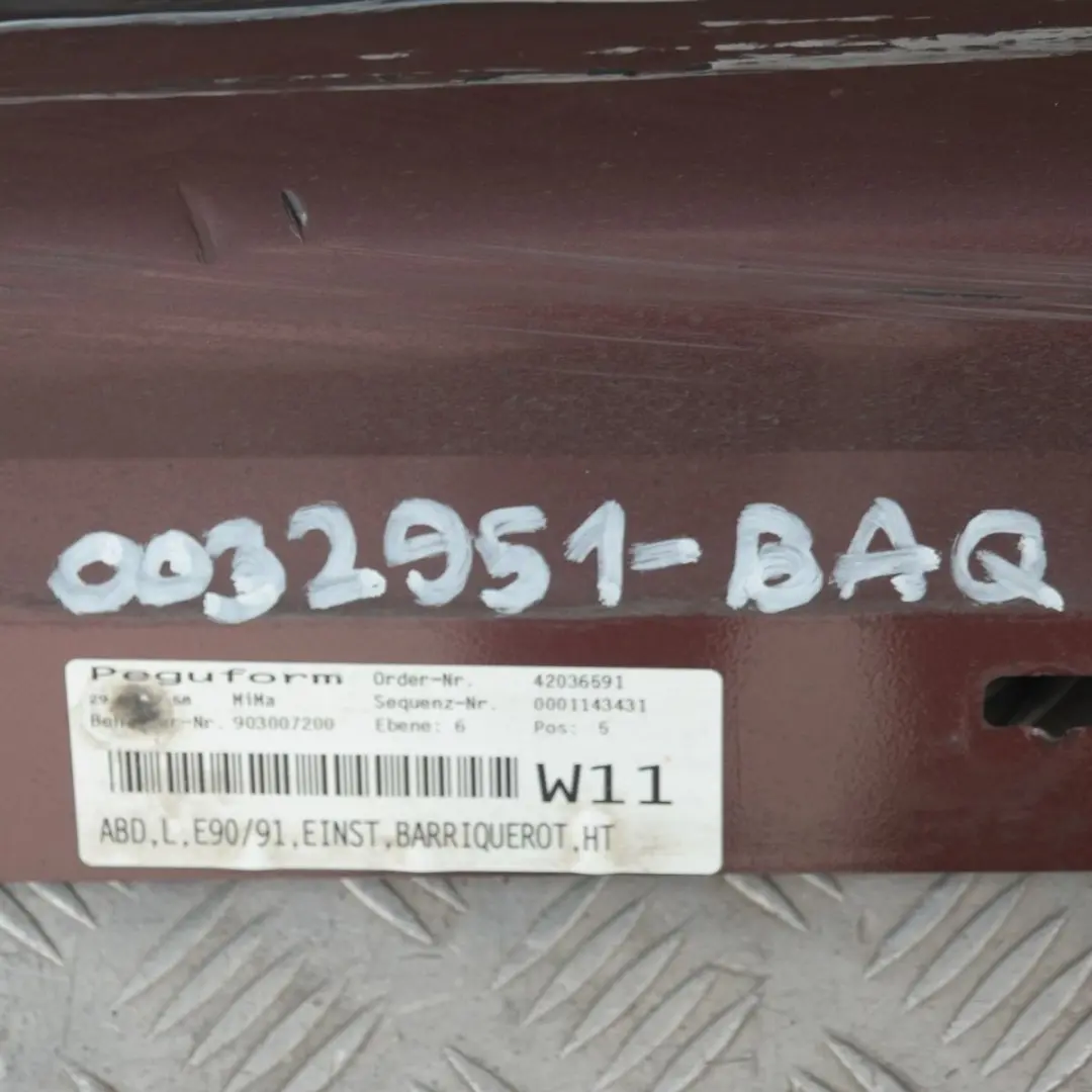 BMW 3 E90 E91 Schwellerleiste Blende Schweller links Barriquerot Metallic A41 - SKU 0032951-BAQ - Teilenummer 32951