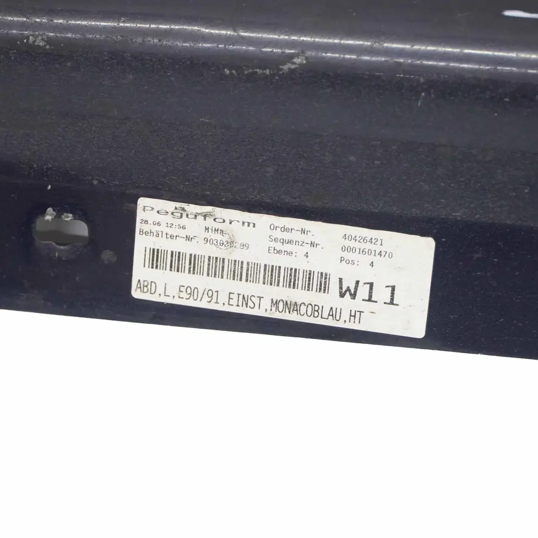 BMW E90 E91 Bande de seuil Jupe latérale gauche Bleu Monacoblau Métallisé - A35 - SKU 0032951-MB4 - Numéro de pièce 0032951