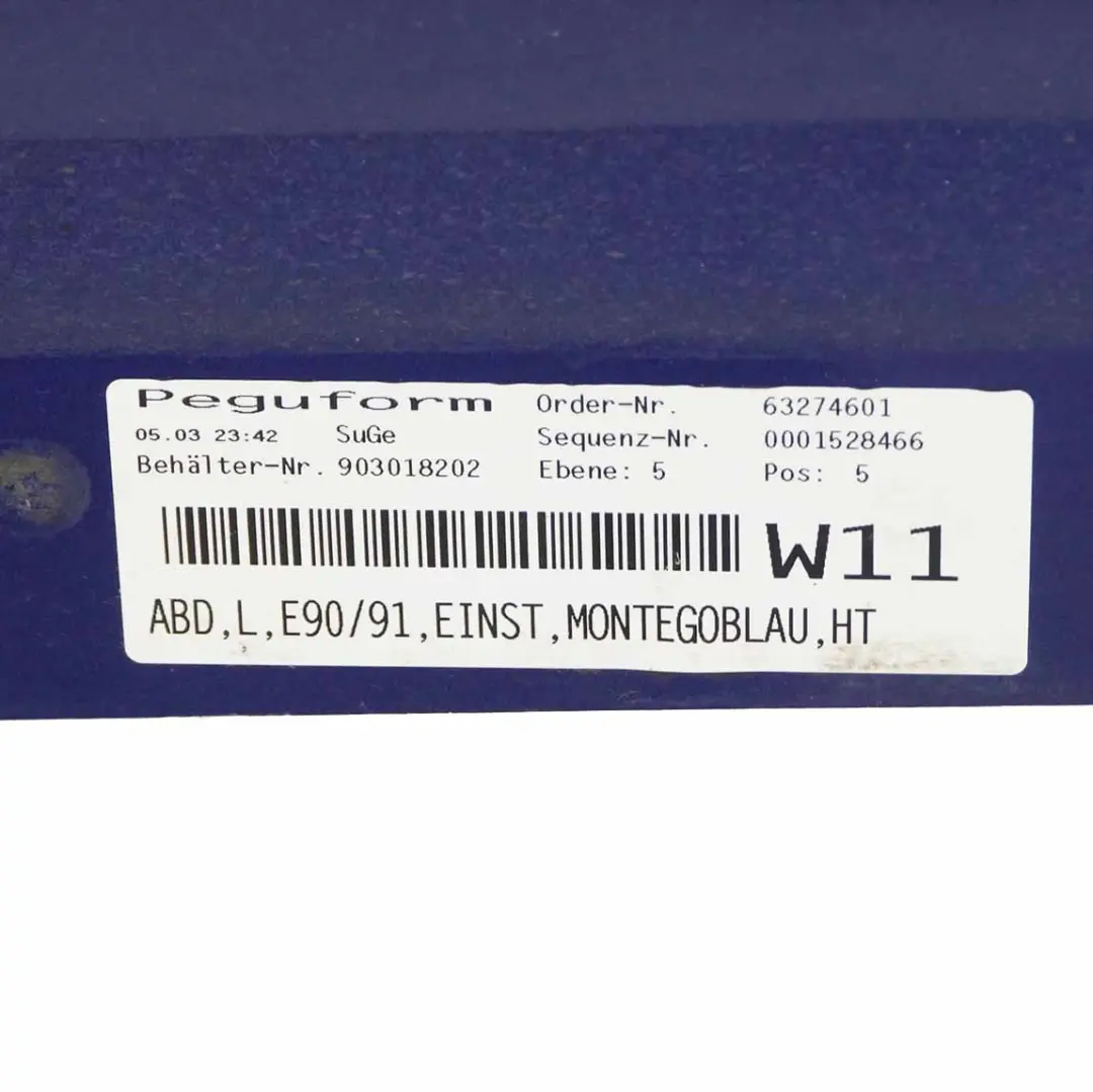 Seitenverkleidung Schwellerleiste links Montegoblau Blau - A51 für BMW E90 E91 mit Teilenummer 0032951 BMW E90 E91 Seitenverkleidung Schwellerleiste links Montegoblau Blau - A51 - SKU 0032951-MTB1 - Teilenummer 0032951