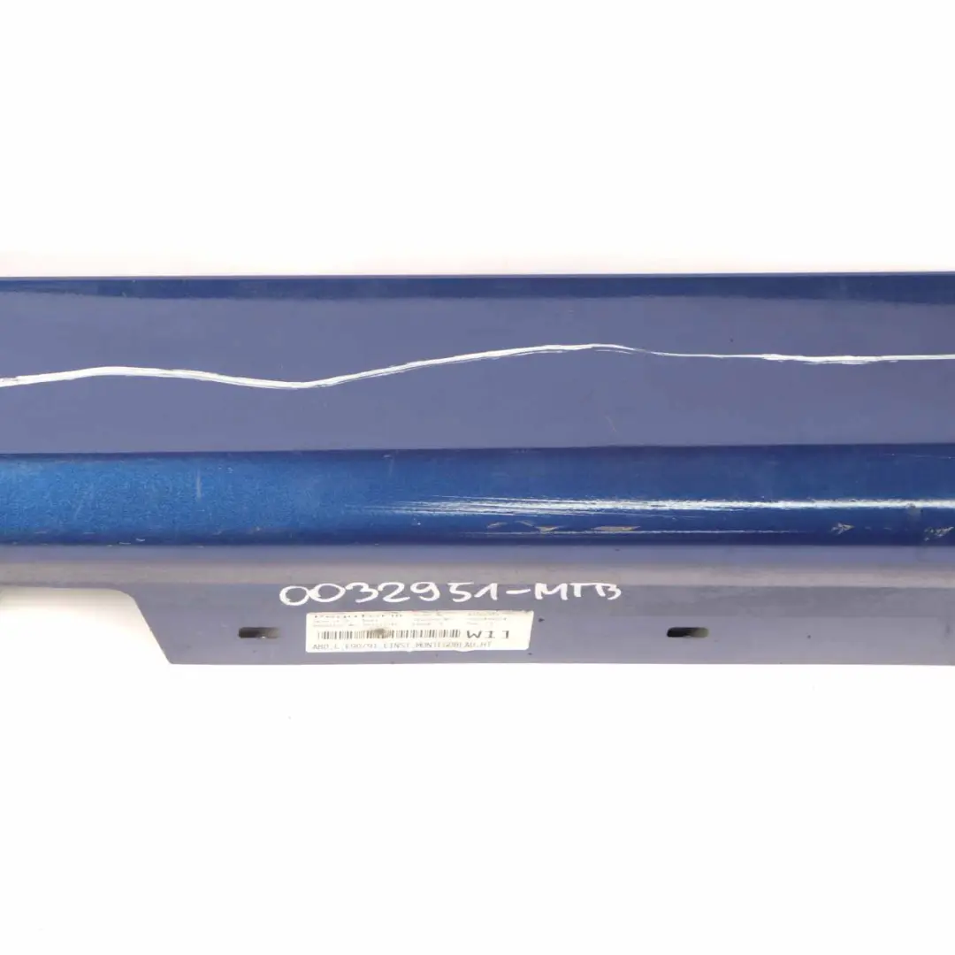 BMW E90 E91 Sill Strip Side Trim Skirt Left N/S Montegoblau Blau Blue - A51 - SKU 0032951-MTB - Part number 0032951