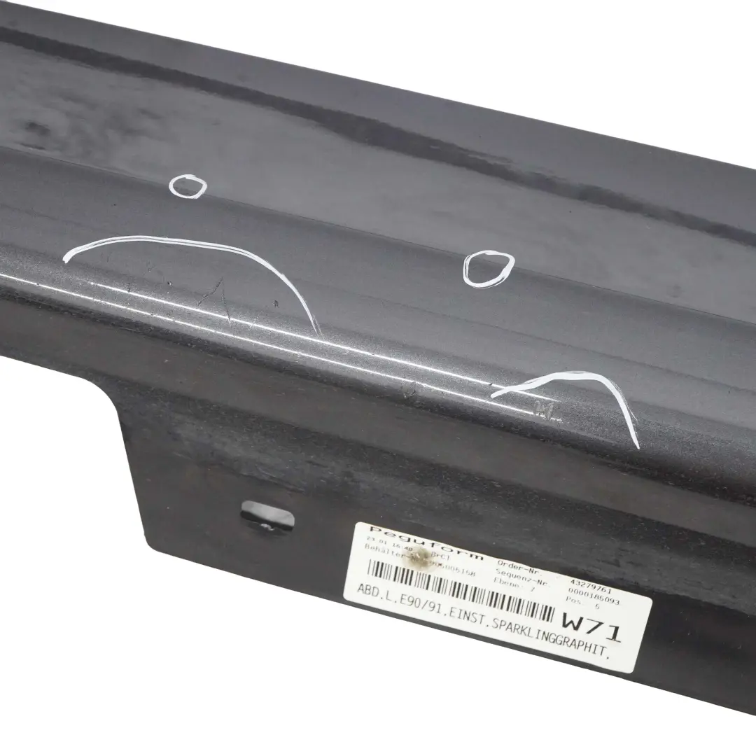 Sill Strip Side Trim Skirt Left Sparkling Graphite A22 para BMW E90 E91 con número de pieza 51770032951-SG1 BMW E90 E91 Sill Strip Side Trim Skirt Left Sparkling Graphite A22 - SKU 0032951-SG1 - Número de pieza 51770032951-SG1