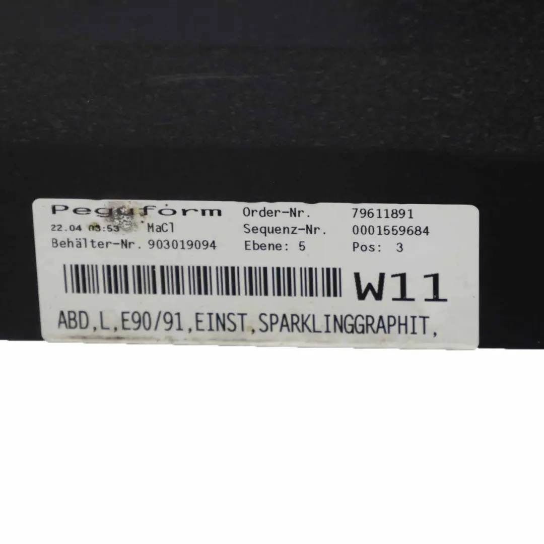 BMW E90 E91 Sill Strip Faldón Lateral Izquierdo Sparkling Graphite - A22 - SKU 0032951-SG2 - Número de pieza 0032951-SG2
