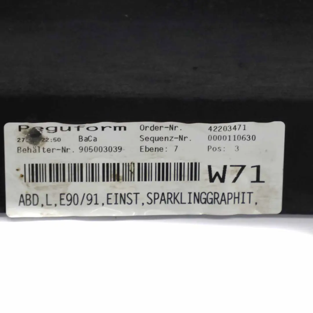 BMW E90 E91 Gonna laterale Sill Cover Striscia sinistra Sparkling Graphite - A22 - SKU 0032951-SG6 - Numero di parte 0032951