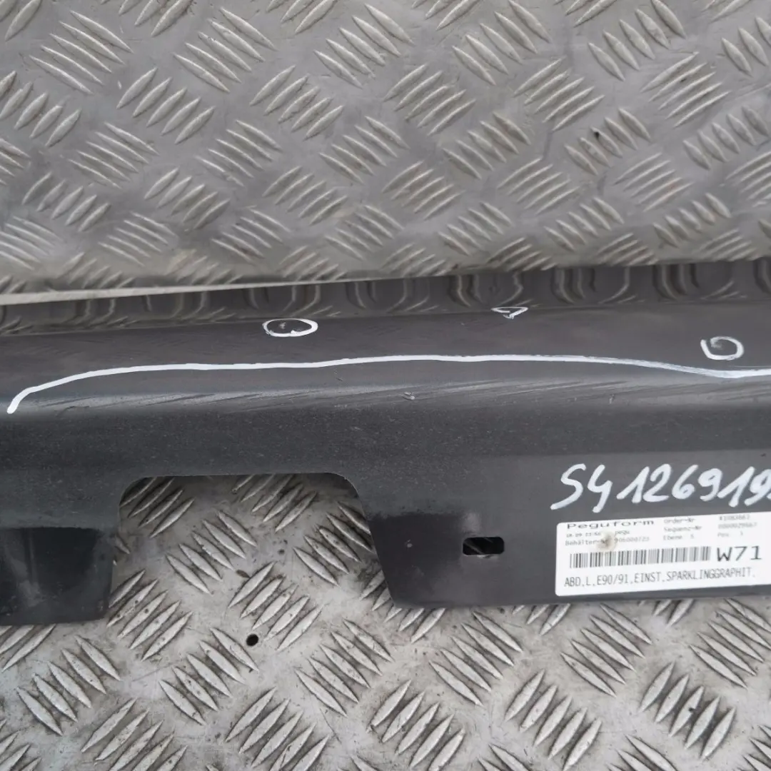 Sill Strip Side Trim Skirt Left N/S Sparkling Graphite A22 to BMW 3 SERIES E90 E91 with Part number 51770032951 BMW 3 SERIES E90 E91 Sill Strip Side Trim Skirt Left N/S Sparkling Graphite A22 - SKU 0032951-SG8 - Part number 51770032951