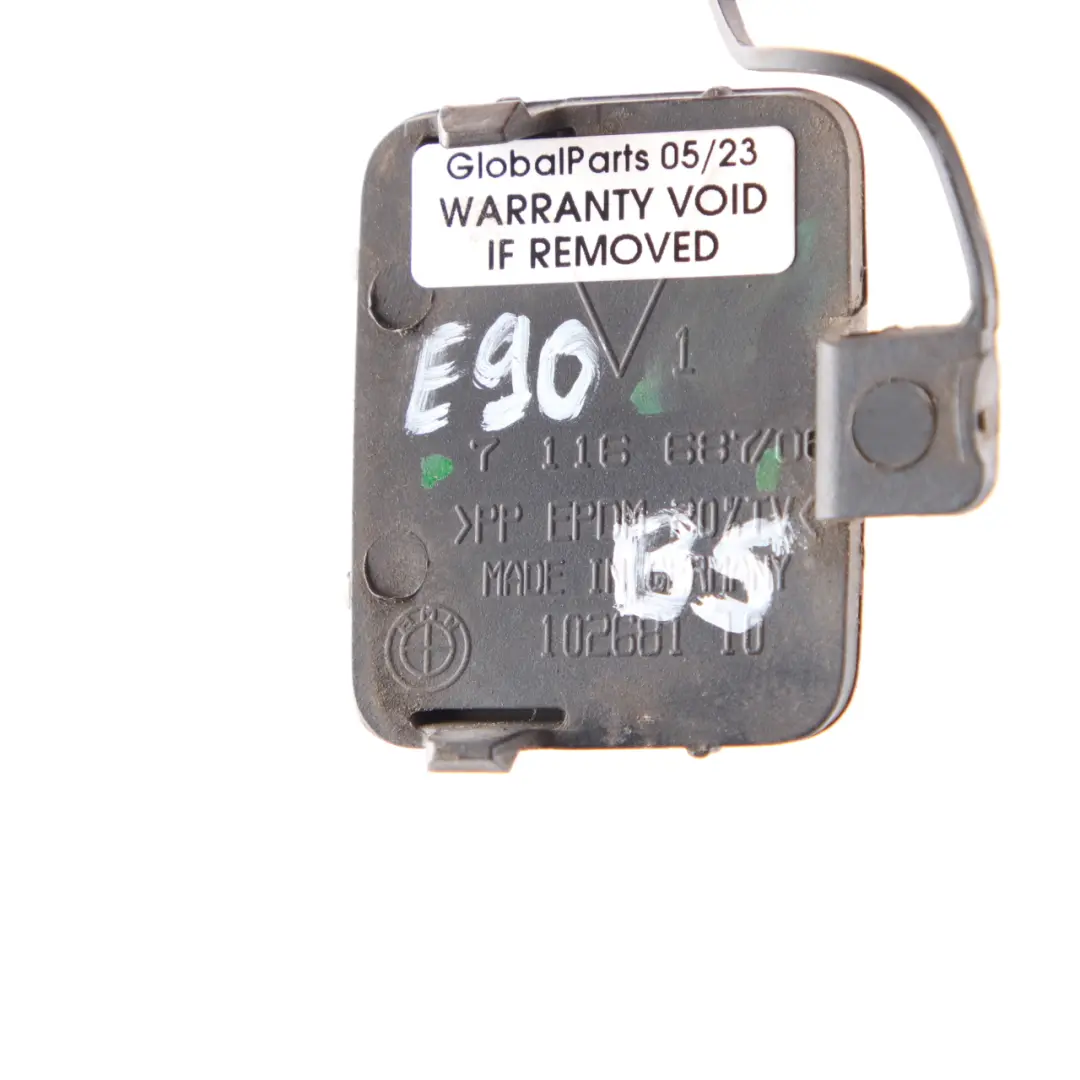 BMW E90 E91 Stossfänger Vorn Klappe Abschleppöse Schwarz Black Sapphire 7116687 - SKU 0033166-BS - Teilenummer 0033166