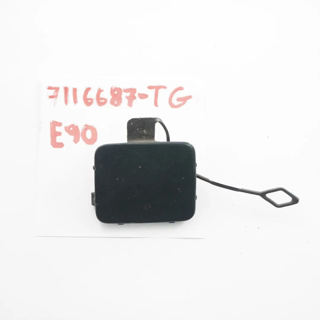 BMW E90 E91 Front Bumper Flap Towing Eye Cover Tiefgruen Deep Green A43 7116687 - SKU 0033166-TG - Part number 0033166