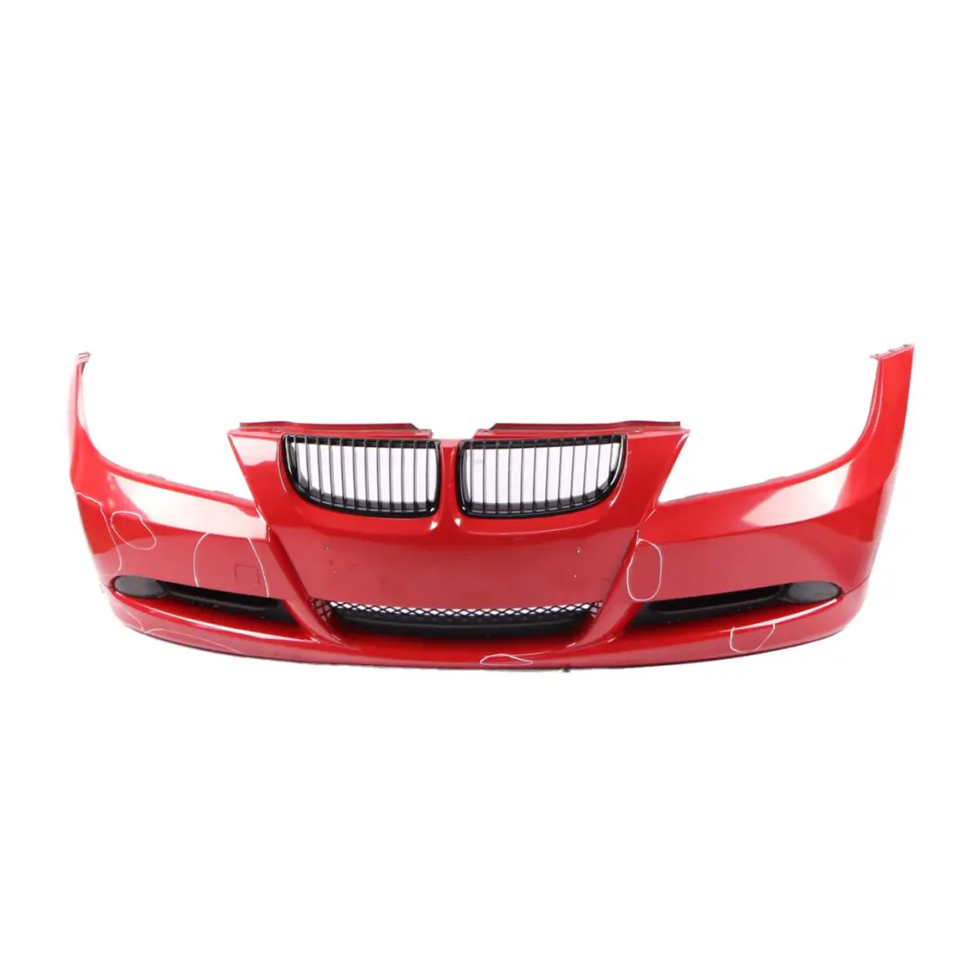 Complete Front Bumper Trim Panel Karmesinrot Crimson Red - A61 to BMW 3 E90 E91 with Part number 0033167 BMW 3 E90 E91 Complete Front Bumper Trim Panel Karmesinrot Crimson Red - A61 - SKU 0033167-KAR - Part number 0033167