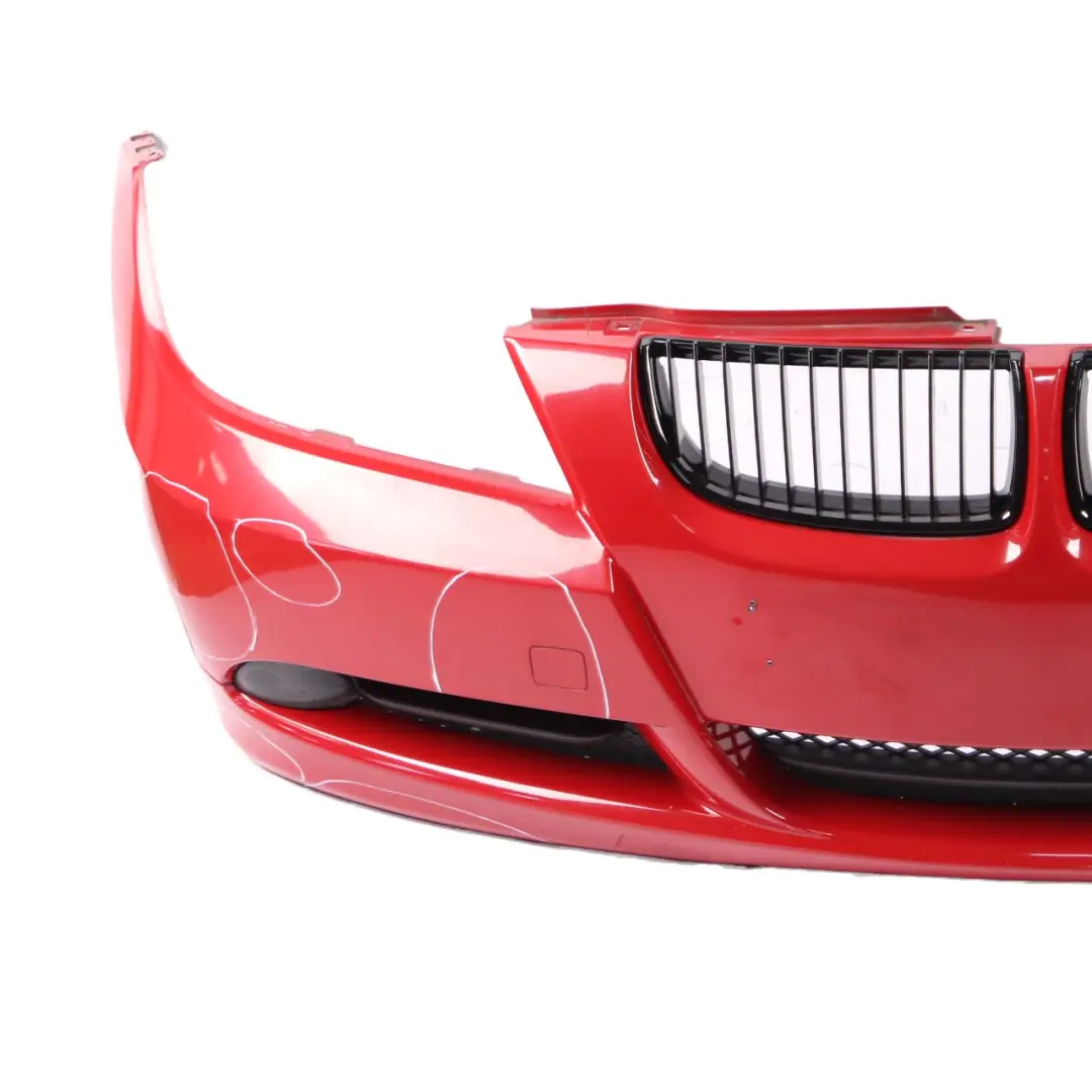 BMW 3 E90 E91 Complete Front Bumper Trim Panel Karmesinrot Crimson Red - A61 - SKU 0033167-KAR - Part number 0033167