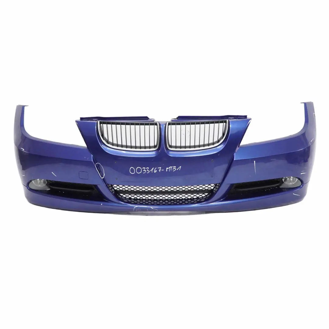 BMW E90 E91 Front Bumper Trim Panel Complete Montegoblau Montego Blue - A35 - SKU 0033167-MTB1 - Part number 0033167