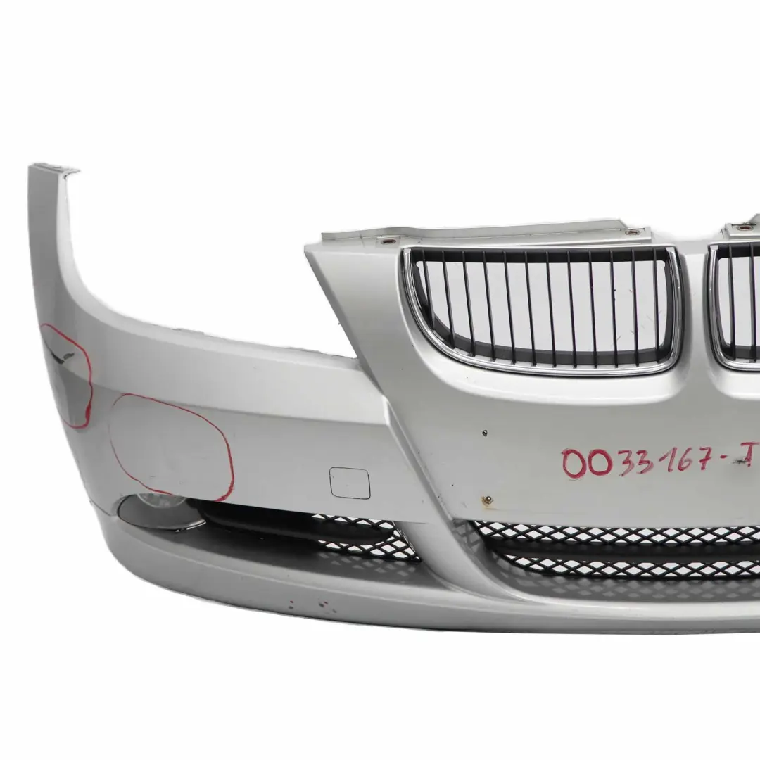 Front Bumper Trim Panel Complete Titan Silver Metallic - 354 to BMW E90 E91 with Part number 0033167 BMW E90 E91 Front Bumper Trim Panel Complete Titan Silver Metallic - 354 - SKU 0033167-TS2 - Part number 0033167