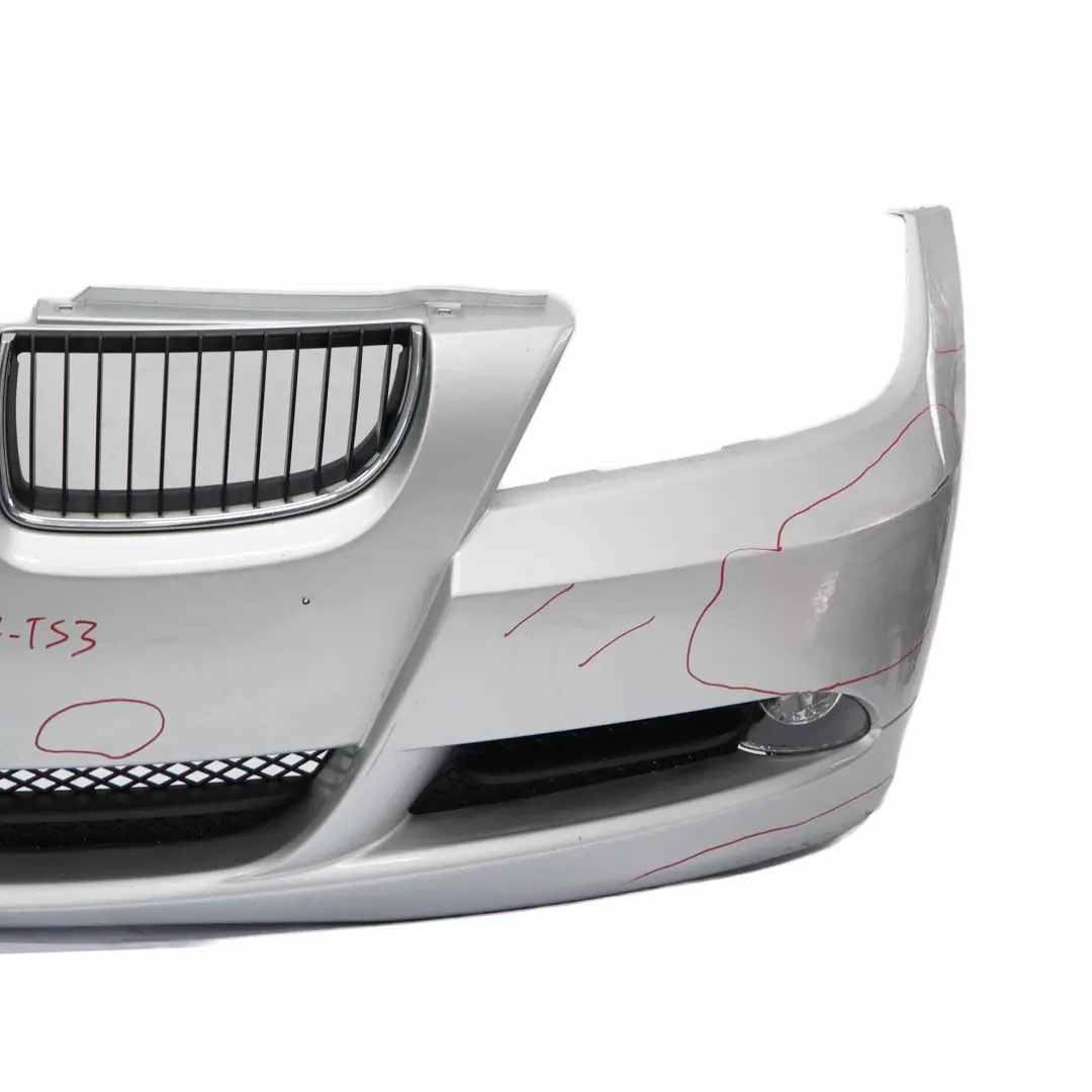BMW E90 E91 Front Bumper Trim Panel Complete Titansilber Silver - 354 - SKU 0033167-TS3 - Part number 0033167