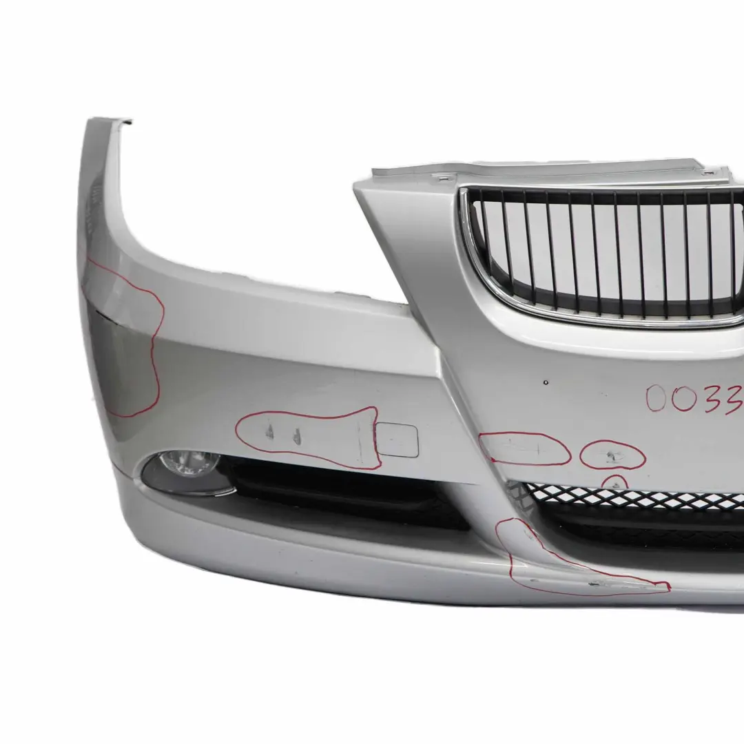 BMW E90 E91 Front Bumper Trim Panel Complete Titansilber Silver - 354 - SKU 0033167-TS3 - Part number 0033167