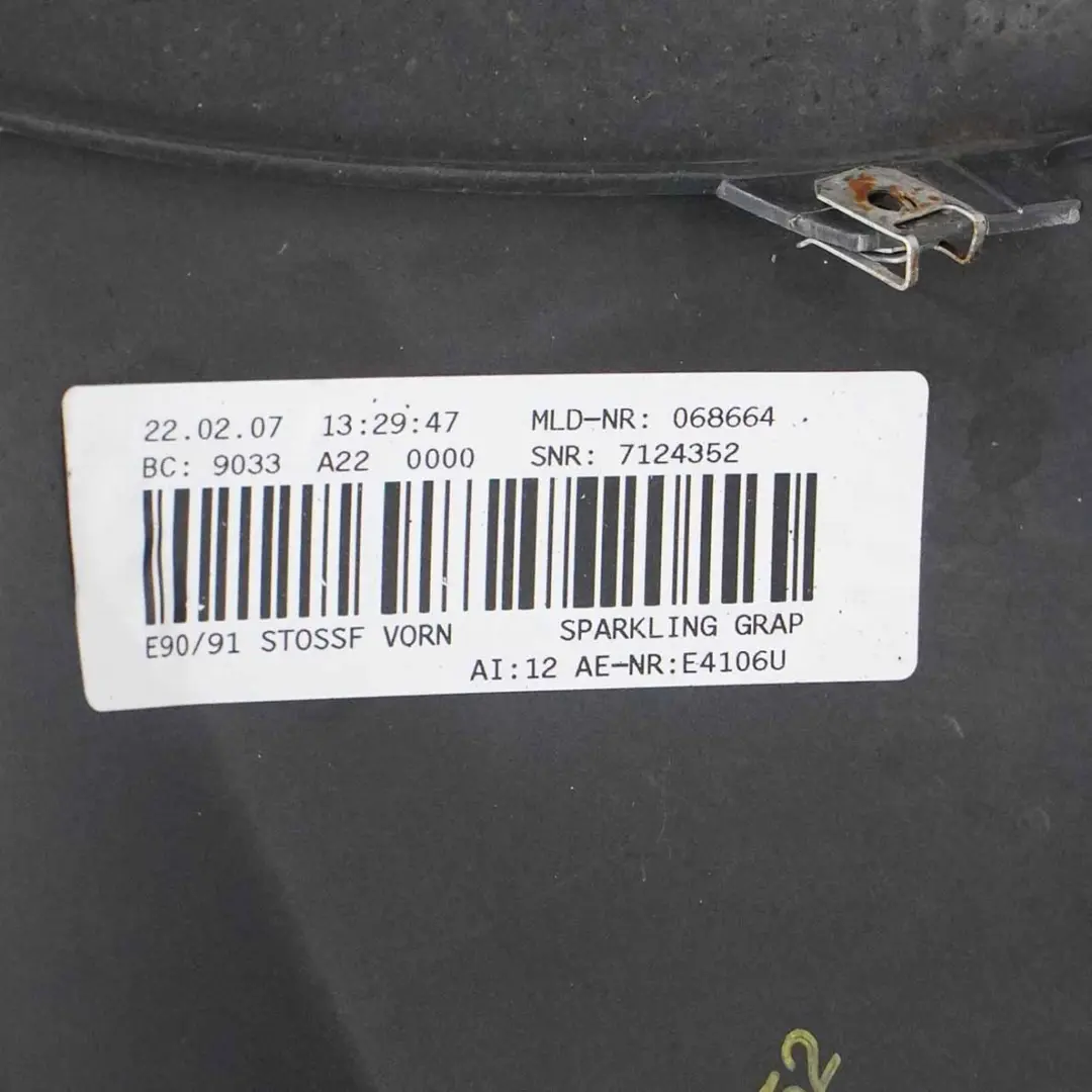 Front Bumper Trim Panel PDC Sparkling Graphite Metallic - A22 to BMW 3 E90 E91 with Part number 0033168 BMW 3 E90 E91 Front Bumper Trim Panel PDC Sparkling Graphite Metallic - A22 - SKU 0033168-SG - Part number 0033168