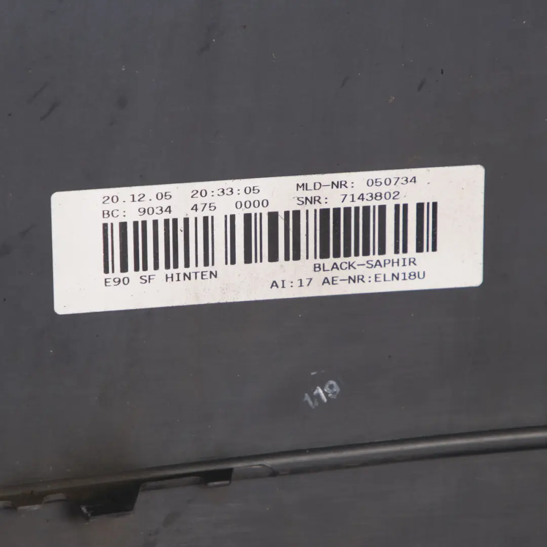 Bumper PDC Black Sapphire Metallic - 475 to BMW 3 Series E90 8 Saloon Rear with Part number 0033194 BMW 3 Series E90 8 Saloon Rear Bumper PDC Black Sapphire Metallic - 475 - SKU 0033194-BS8 - Part number 0033194