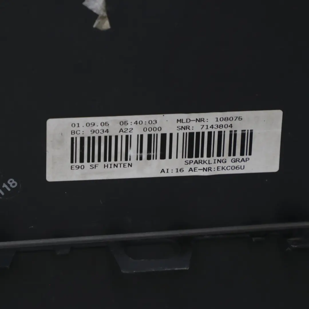 Bumper Panel PDC Sparkling Graphite Metallic - A22 to BMW E90 Rear with Part number 0033194 BMW E90 Rear Bumper Panel PDC Sparkling Graphite Metallic - A22 - SKU 0033194-SG3 - Part number 0033194