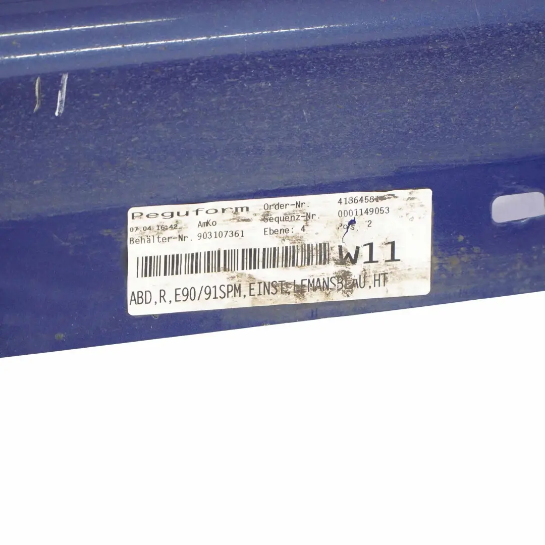  Side Skirt BMW E90 E91 M Sport Sill Strip Cover Right O/S Le Mans Blau Blue 381 - SKU 0033440-LMB4 - Part number 0033440