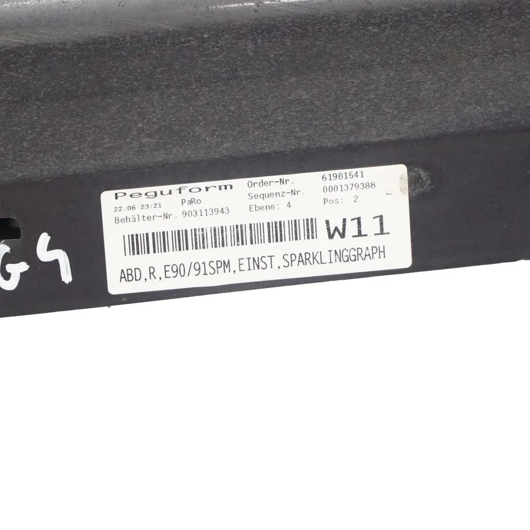 Schwellerleiste Blende Schweller Rechts Sparkling Graphit A22 für BMW E90 M Sport mit Teilenummer 0033440 BMW E90 M Sport Schwellerleiste Blende Schweller Rechts Sparkling Graphit A22 - SKU 0033440-SG4 - Teilenummer 0033440