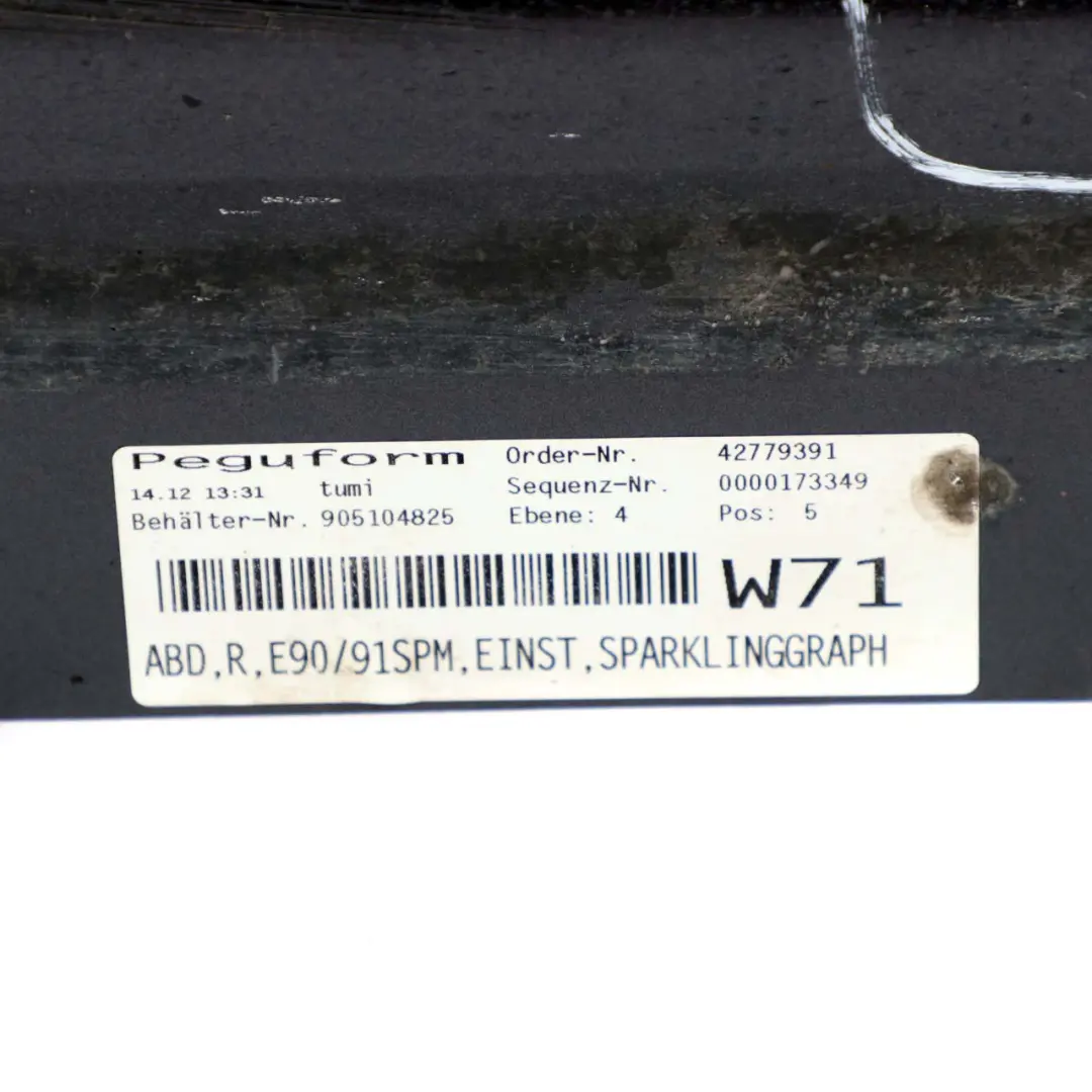 Sill Strip Side Skirt Right O/S Sparkling Graphite - A22 to BMW 3 E90 E91 M Sport with Part number 0033440 BMW 3 E90 E91 M Sport Sill Strip Side Skirt Right O/S Sparkling Graphite - A22 - SKU 0033440-SG - Part number 0033440