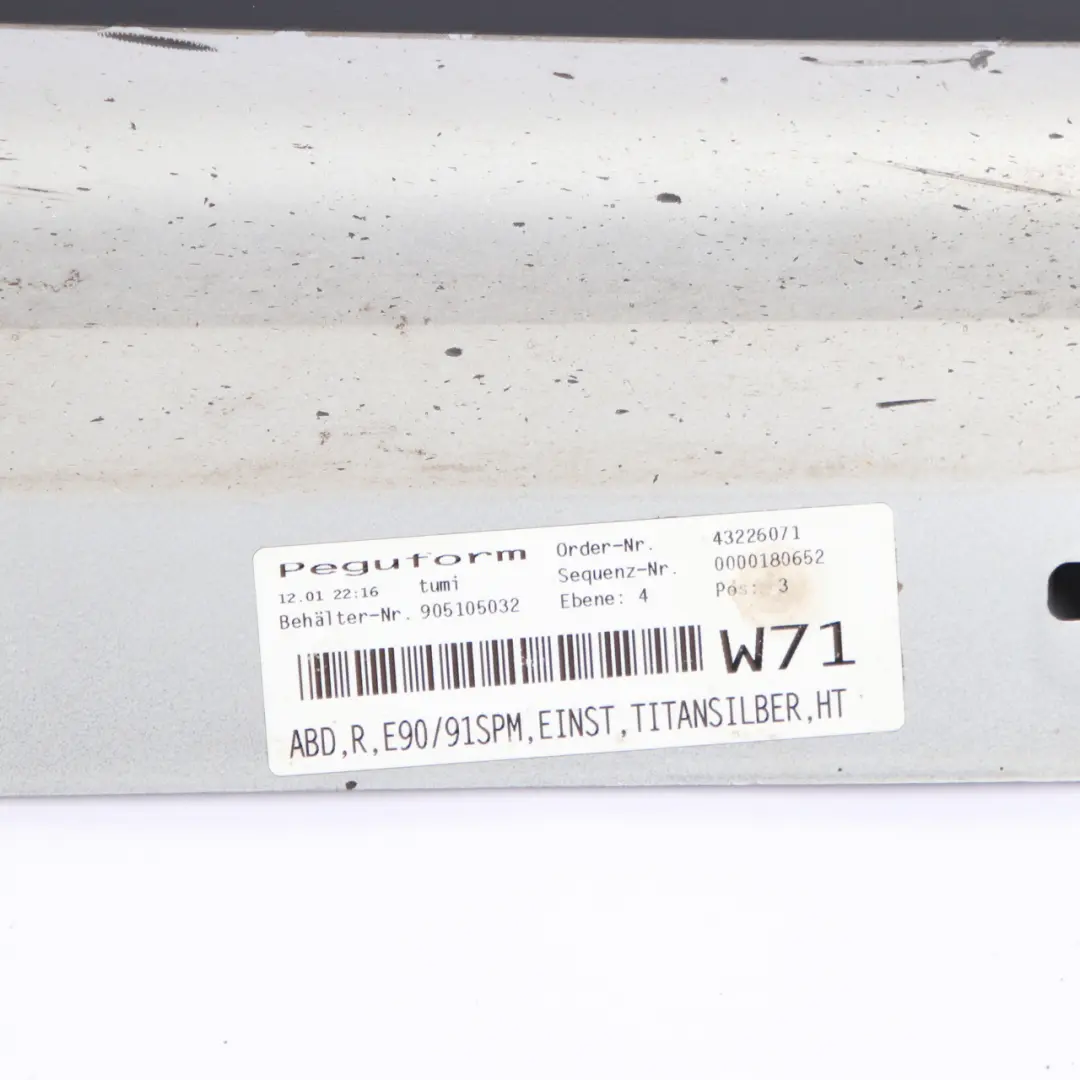 BMW E90 E91 Side Skirt M Sport Sill Strip Right O/S Titansilber Metallic - 354 - SKU 0033440-TS4 - Part number 0033440