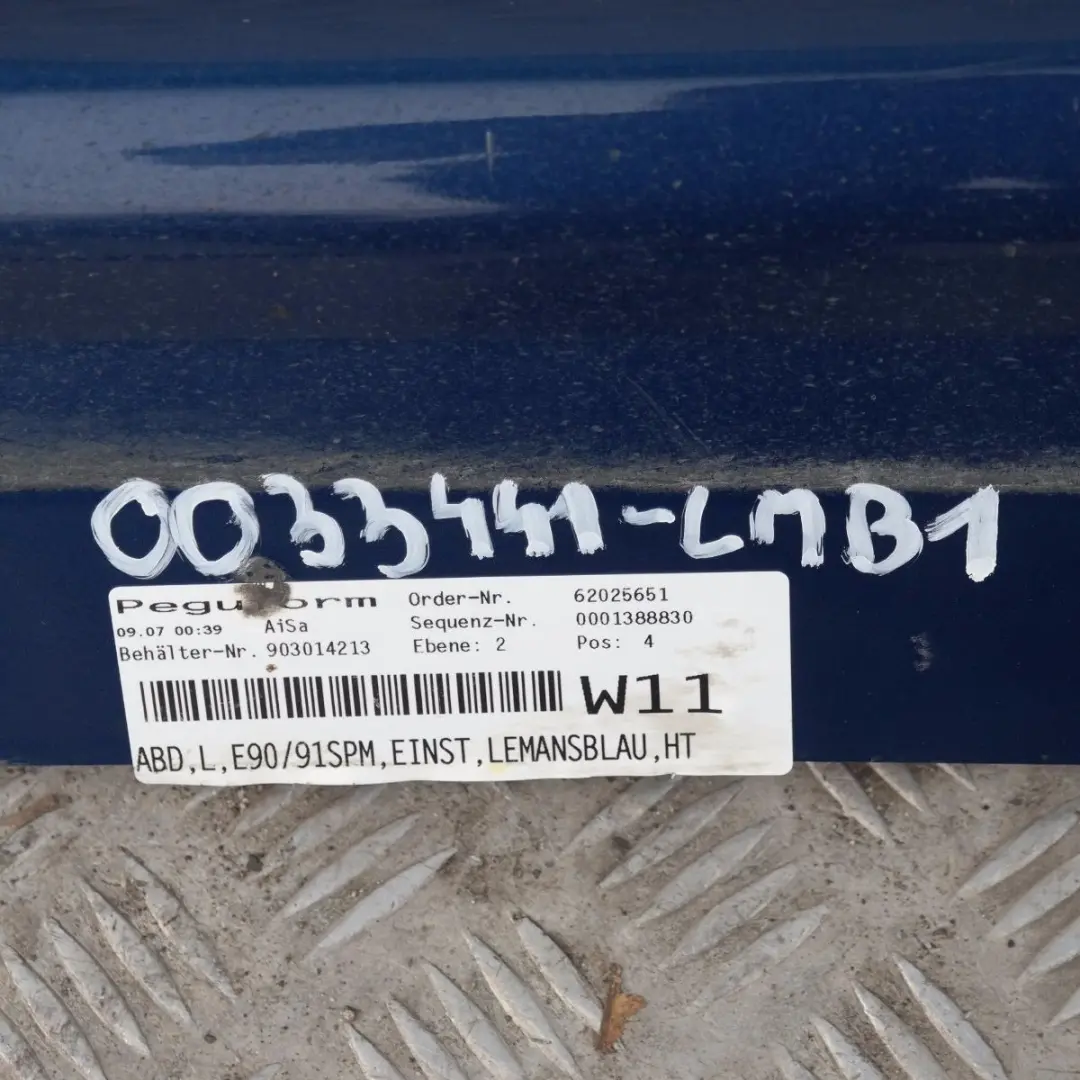 BMW 3 E90 E91 M Sport Schwellerleiste Blende Schweller links Le Mans Blau - 381 - SKU 0033441-LMB1 - Teilenummer 33441