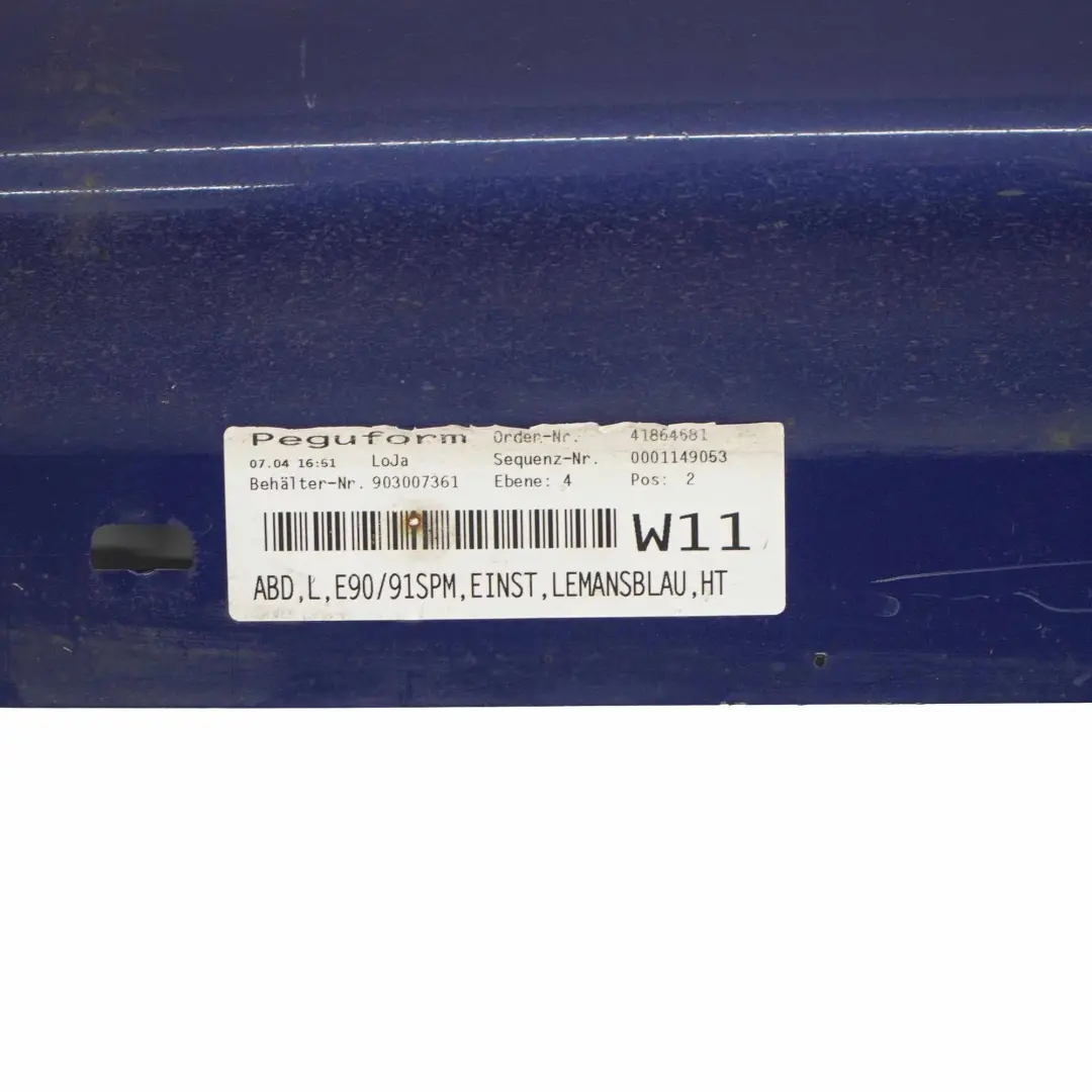 BMW 3 E90 E91 M Sport Schwellerleiste Blende Schweller Links Le Mans Blau - 381 - SKU 0033441-LMB5 - Teilenummer 0033441