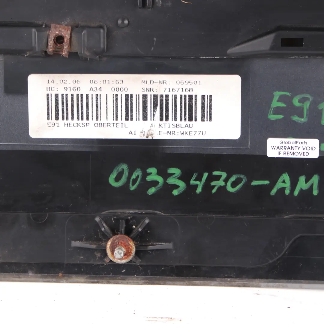 Spoiler Panel Boot Trunk Lid Arktis Arctic Metallic - A34 to BMW E91 Touring Rear with Part number 0033470 BMW E91 Touring Rear Spoiler Panel Boot Trunk Lid Arktis Arctic Metallic - A34 - SKU 0033470-AM - Part number 0033470