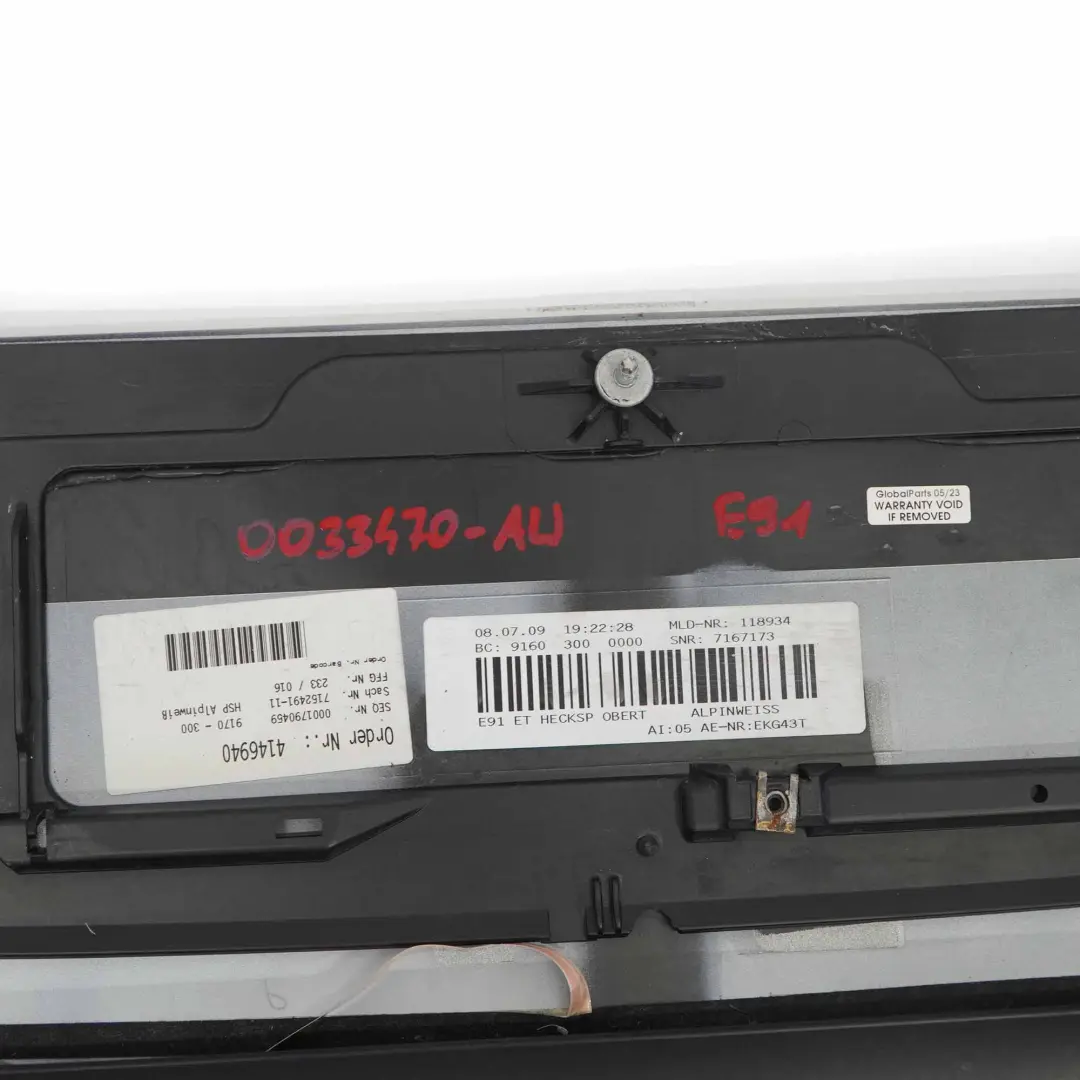 Alerón Trasero Panel Bota Maletero Tapa Alpino Blanco 3 - 300 para BMW E91 Touring con número de pieza 0033470 BMW E91 Touring Alerón Trasero Panel Bota Maletero Tapa Alpino Blanco 3 - 300 - SKU 0033470-AW - Número de pieza 0033470