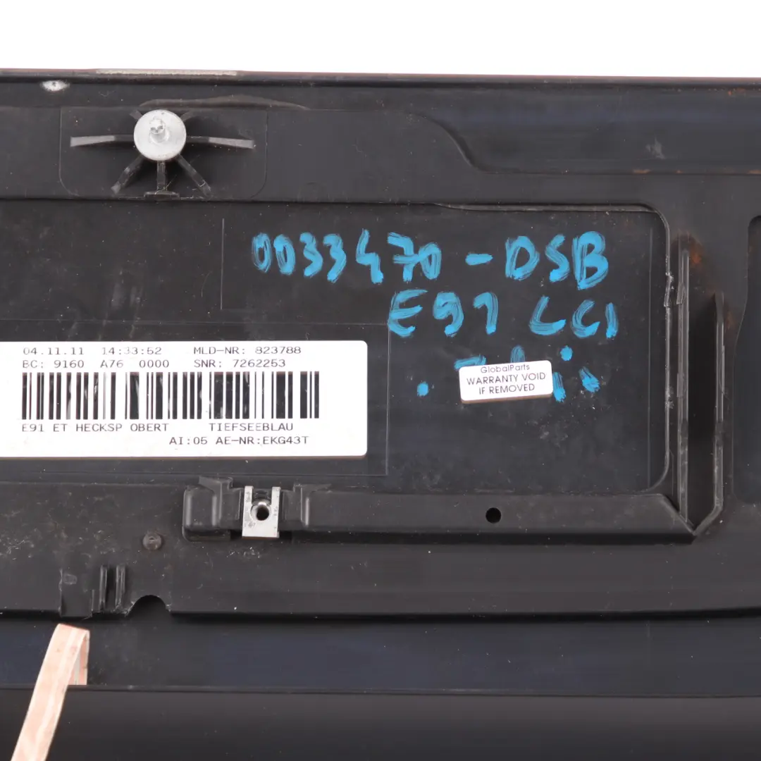Arrière Panneau Soufflet Coffre Couvercle Tiefseeblau A76 pour BMW E91 Aileron à propos du numéro de pièce 0033470 BMW E91 Aileron Arrière Panneau Soufflet Coffre Couvercle Tiefseeblau A76 - SKU 0033470-DSB - Numéro de pièce 0033470