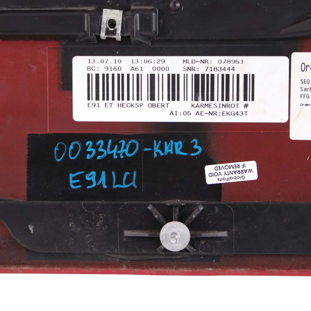 Trunk Lid Boot Spoiler Rear Karmesinrot Karmesin Red A61 to BMW 3 E91 3 Touring with Part number 0033470 BMW 3 E91 3 Touring Trunk Lid Boot Spoiler Rear Karmesinrot Karmesin Red A61 - SKU 0033470-KAR3 - Part number 0033470