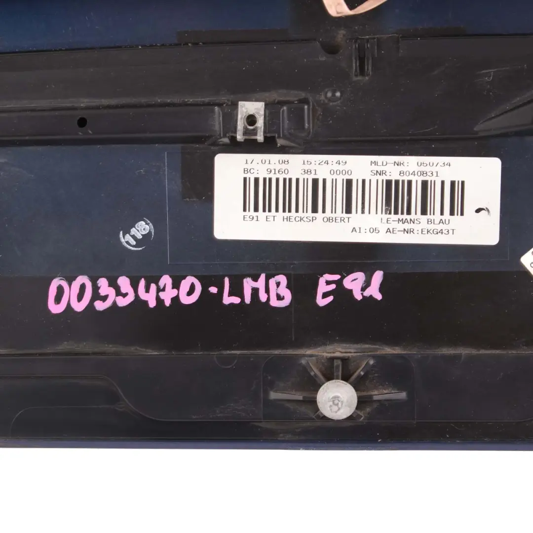 Couvercle de coffre Aileron arrière Le Mans Blau Bleu Métallique pour BMW E91 à propos du numéro de pièce 0033470 BMW E91 Couvercle de coffre Aileron arrière Le Mans Blau Bleu Métallique - SKU 0033470-LMB - Numéro de pièce 0033470