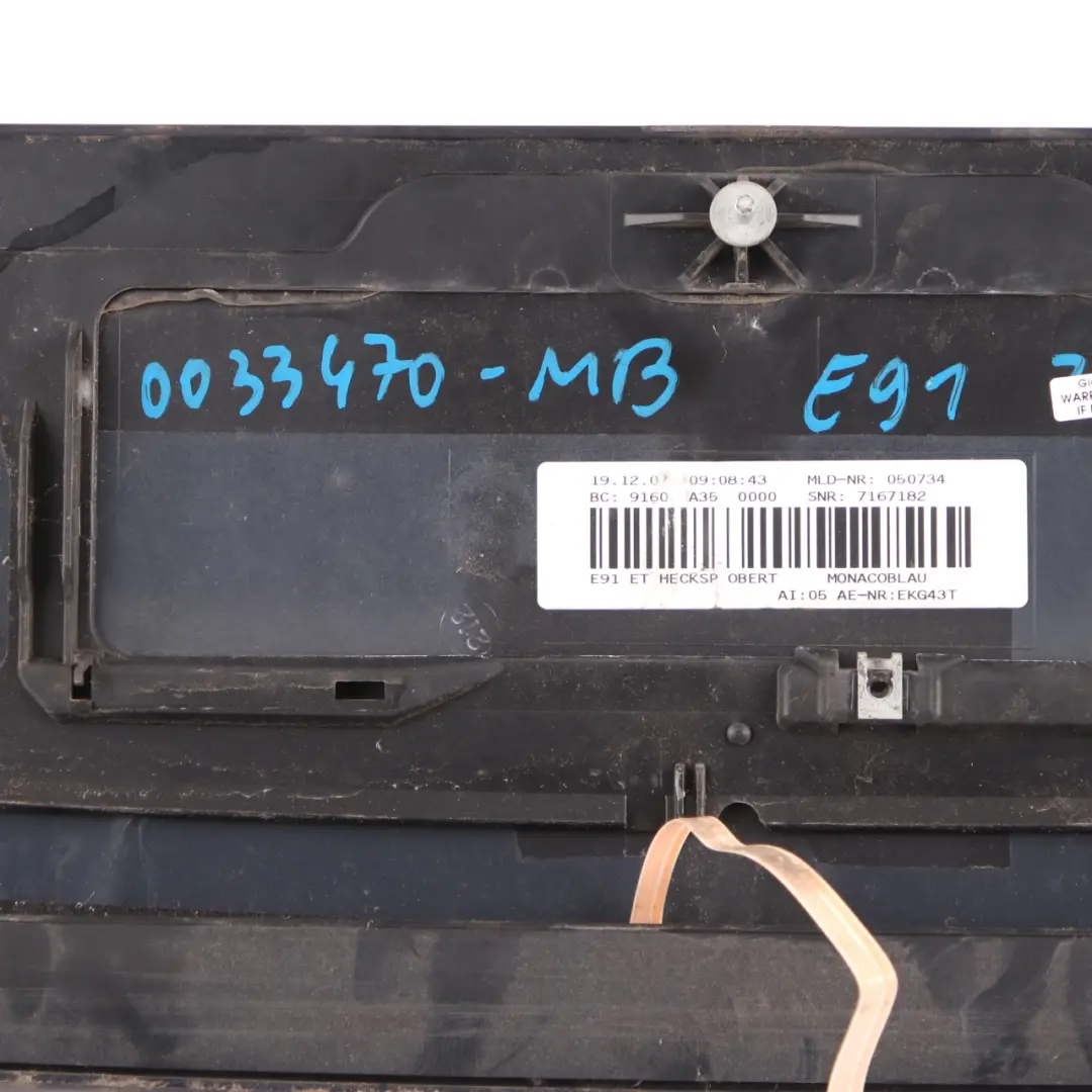 Trunk Lid Tailgate Boot Rear Spoiler Monacoblau Monaco Blau Blu to BMW E91 Touring with Part number 0033470-MB BMW E91 Touring Trunk Lid Tailgate Boot Rear Spoiler Monacoblau Monaco Blau Blu - SKU 0033470-MB - Part number 0033470-MB