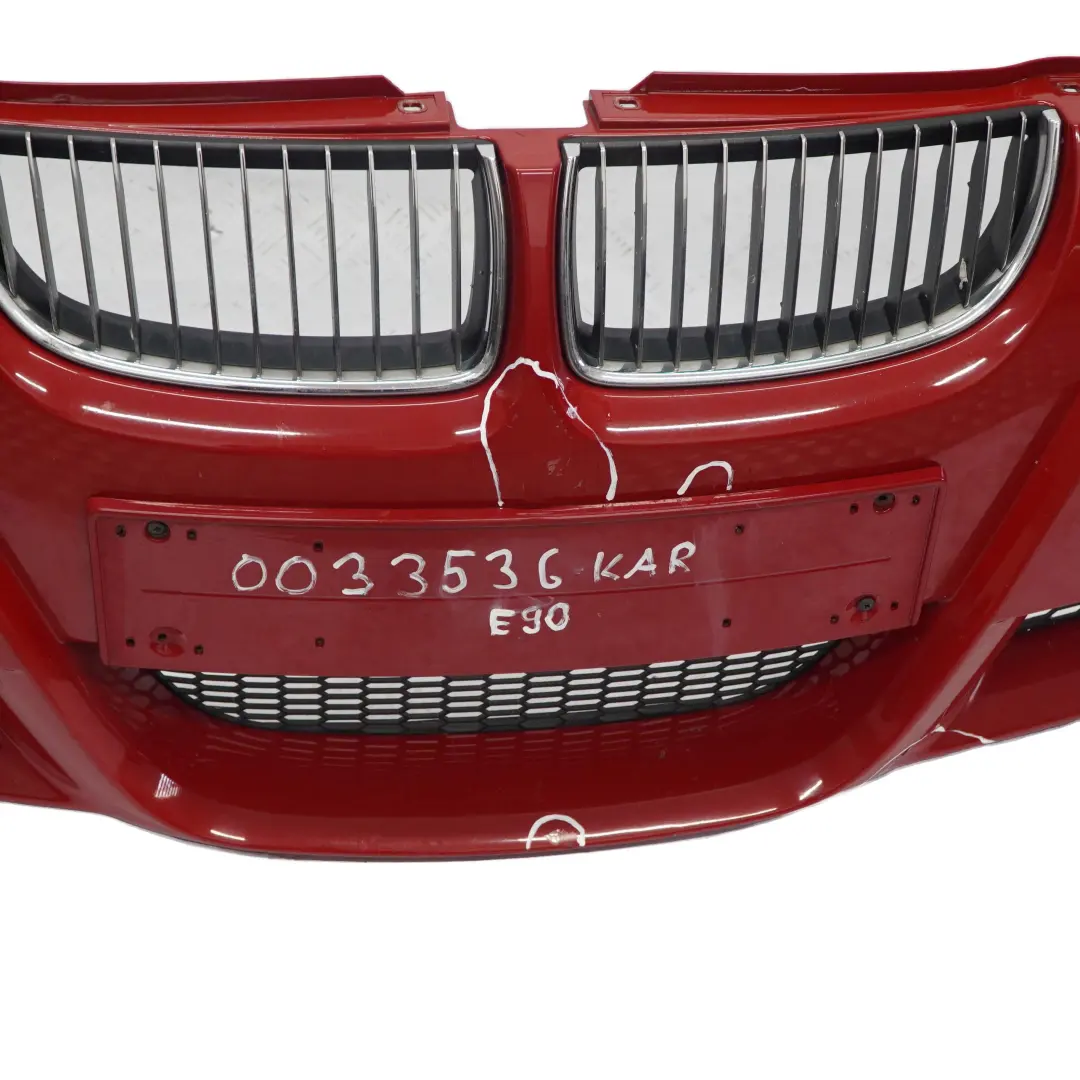 BMW 3 E90 E91 M Sport Complete Front Bumper Trim Panel Karmesinrot Red - A61 - SKU 0033536-KAR - Part number 0033536